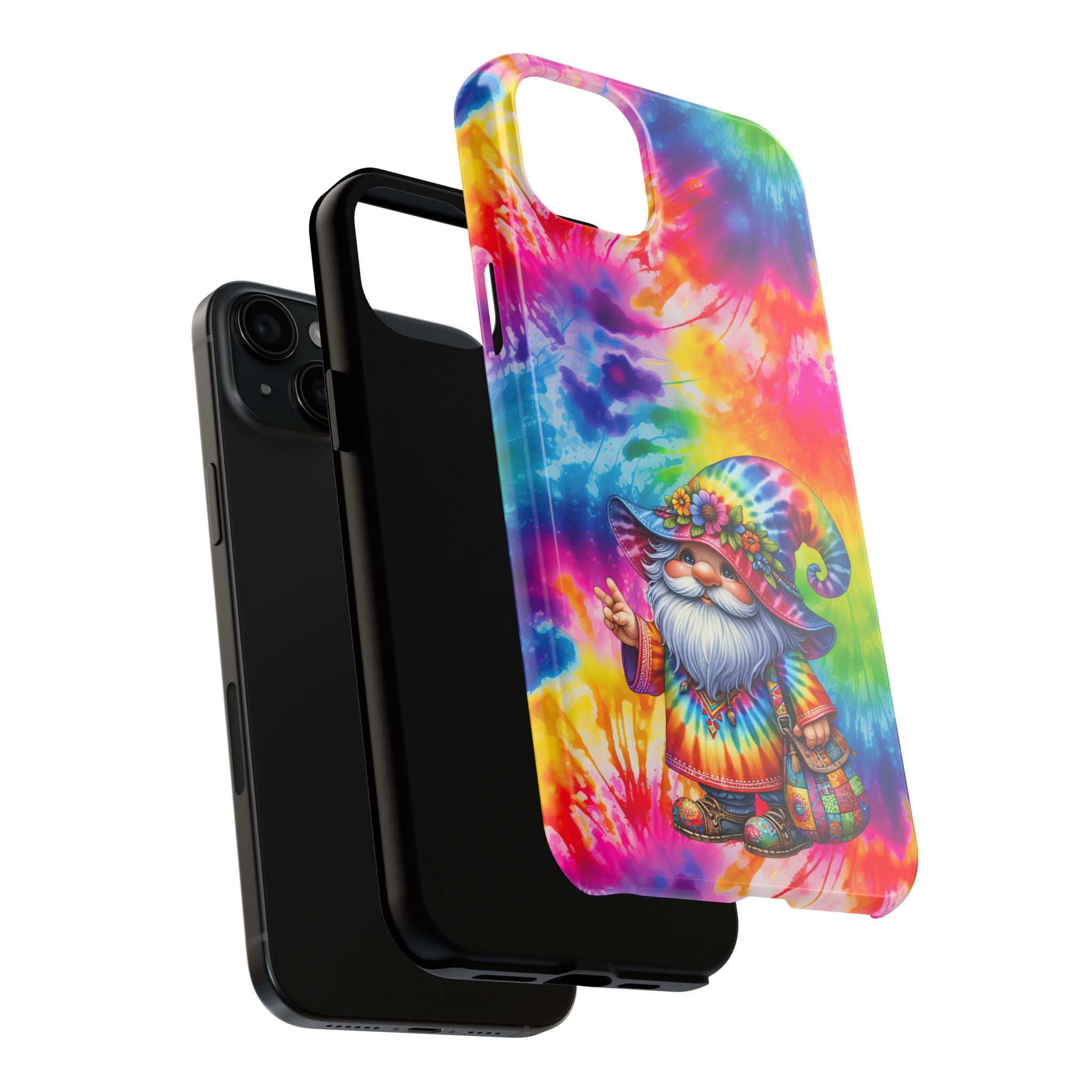 Tie-Dye Gnome Tough Phone Case — Colorful Boho Protective Phone Cover