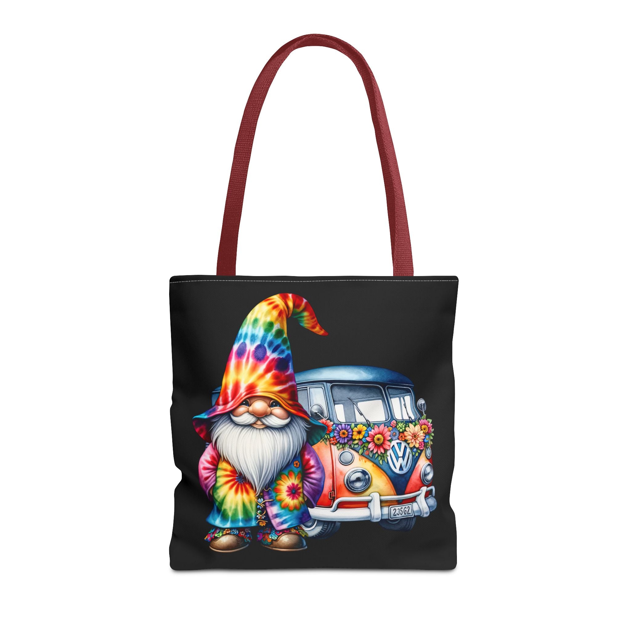 Tie-Dye Gnome Tote Bag — Hippie Van Floral Boho Market Tote