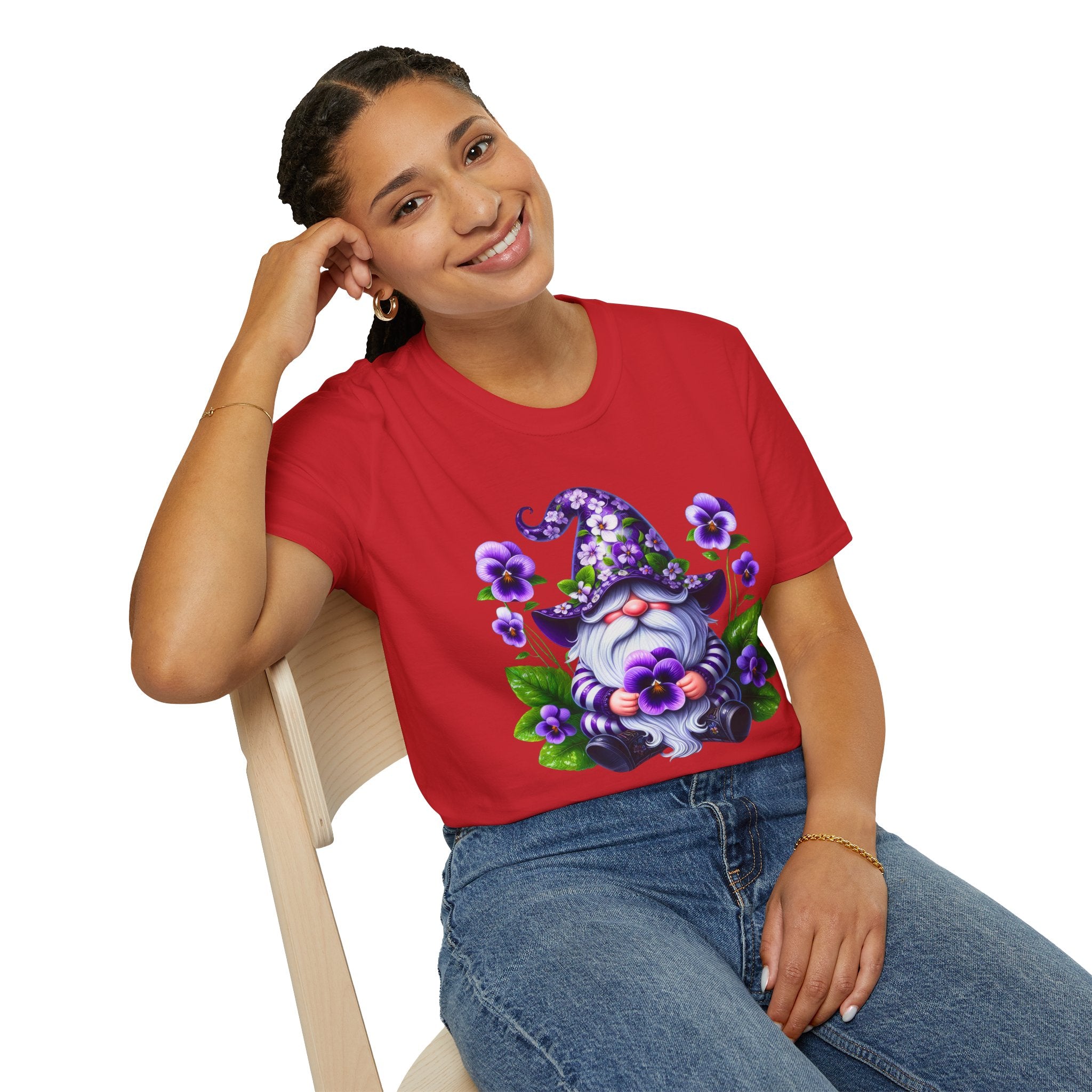 Purple Pansy Garden Gnome T-Shirt