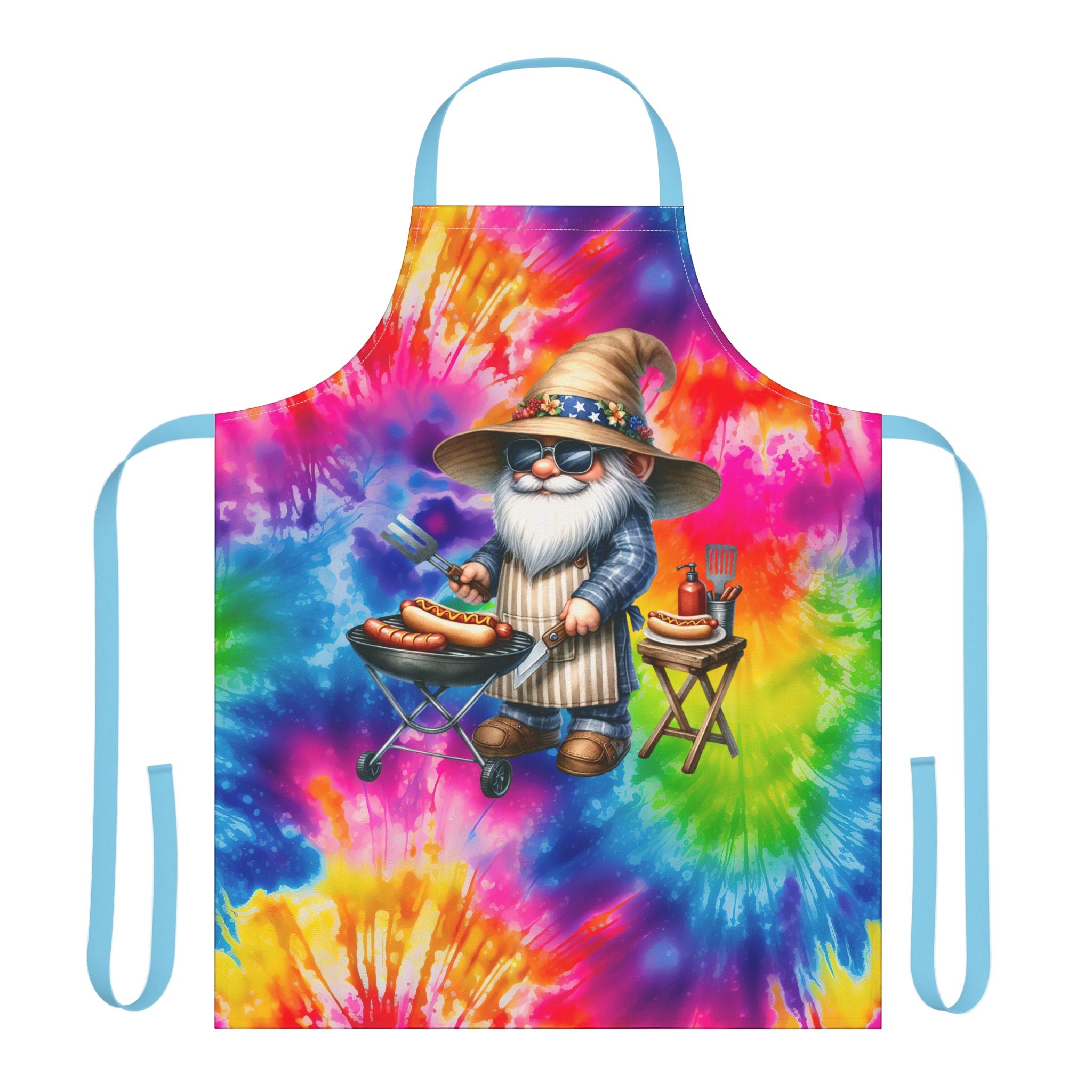 Tie-Dye Gnome BBQ Apron - Colorful Grilling Chef Apron