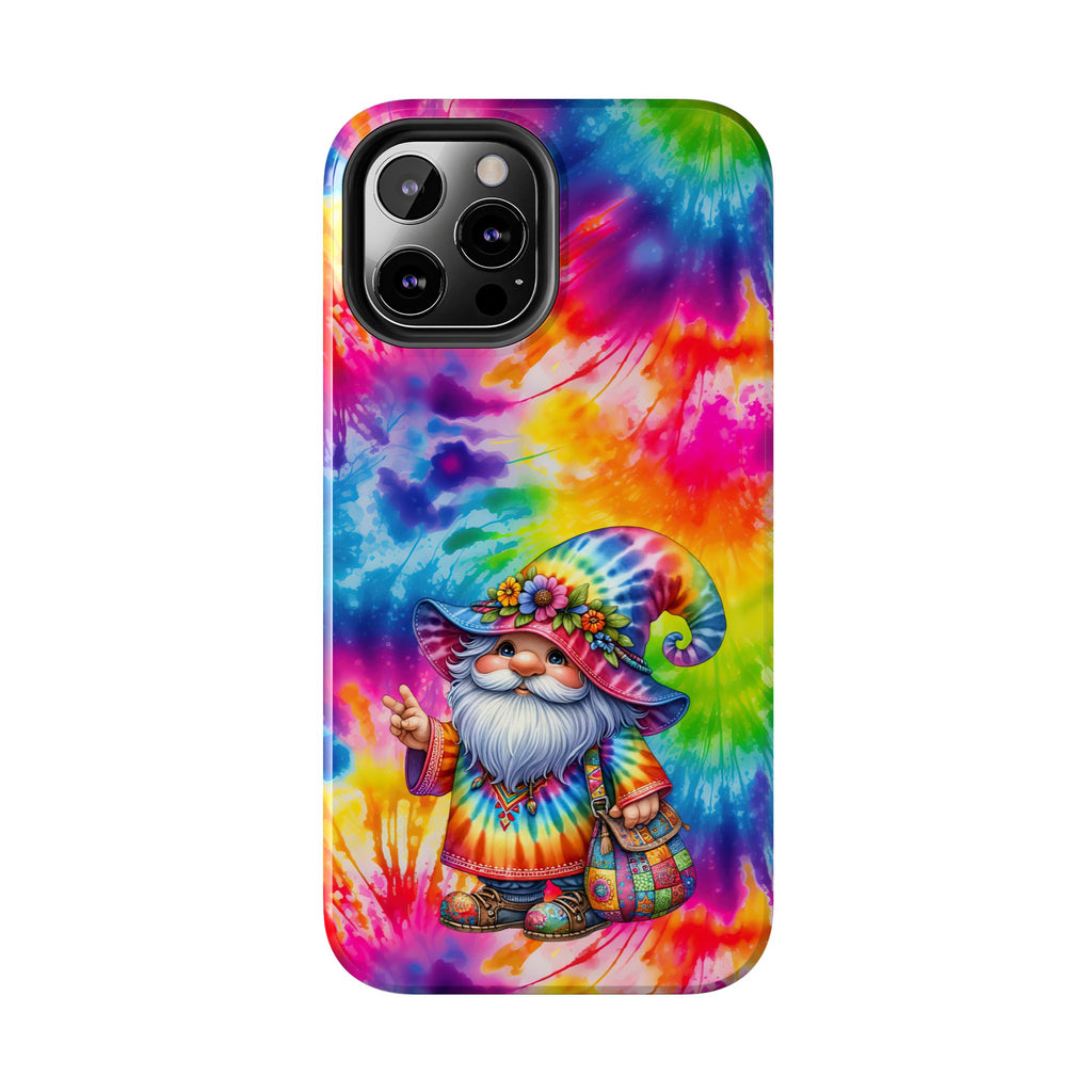 Tie-Dye Gnome Tough Phone Case — Colorful Boho Protective Phone Cover