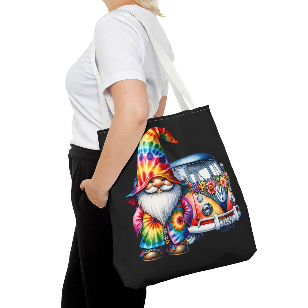 Tie-Dye Gnome Tote Bag — Hippie Van Floral Boho Market Tote