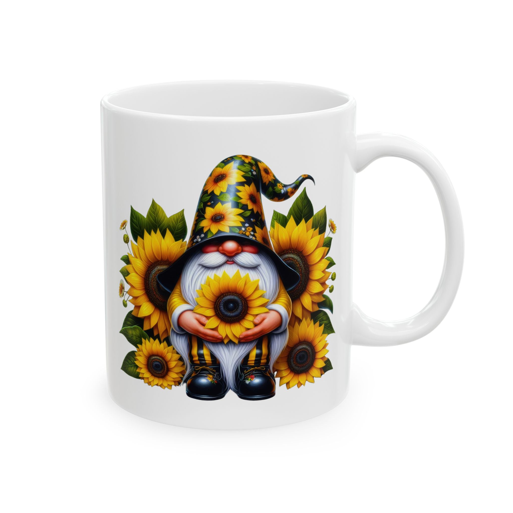 Sunflower Witch Ceramic Mug — Autumn Halloween Coffee Cup (11oz, 15oz)