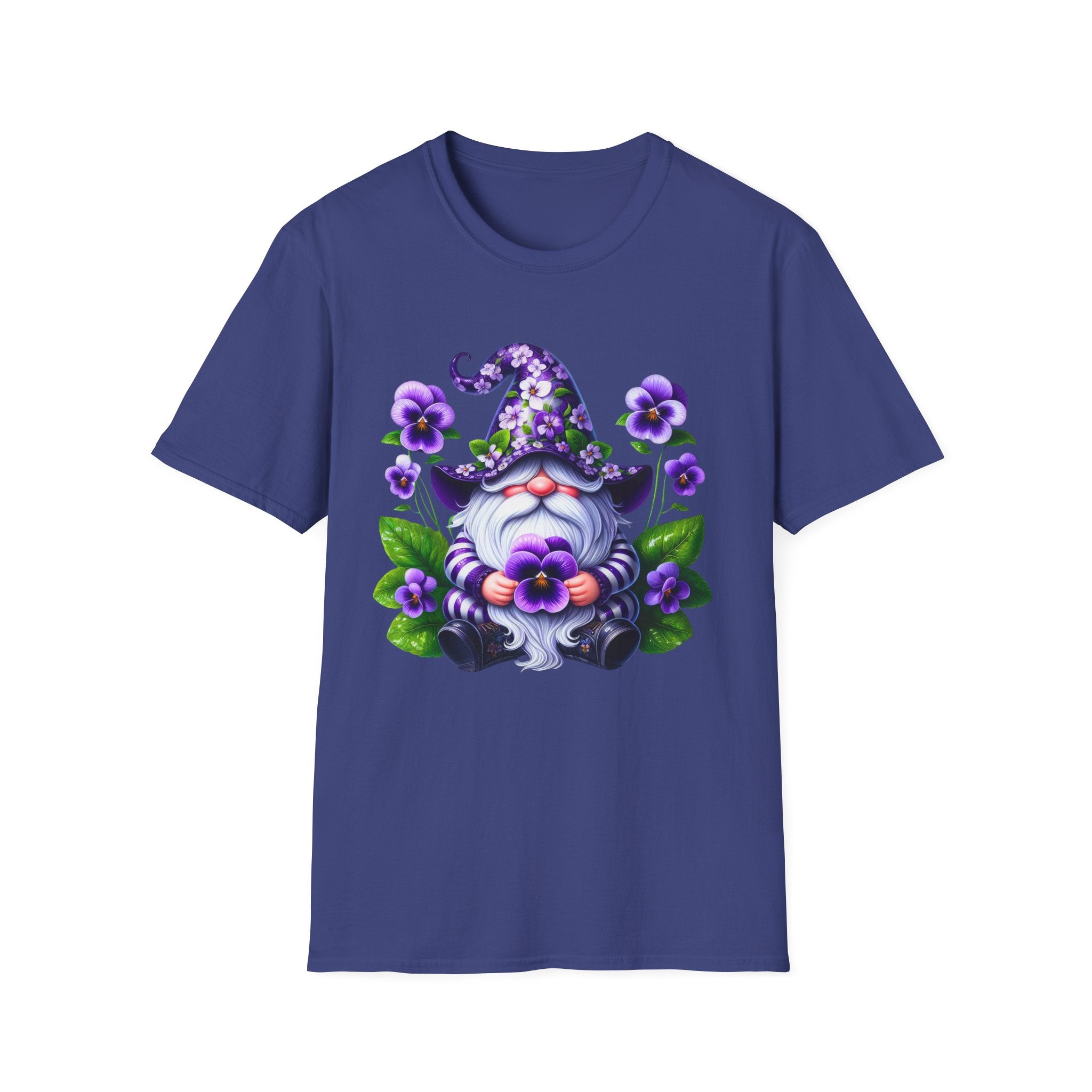 Purple Pansy Garden Gnome T-Shirt