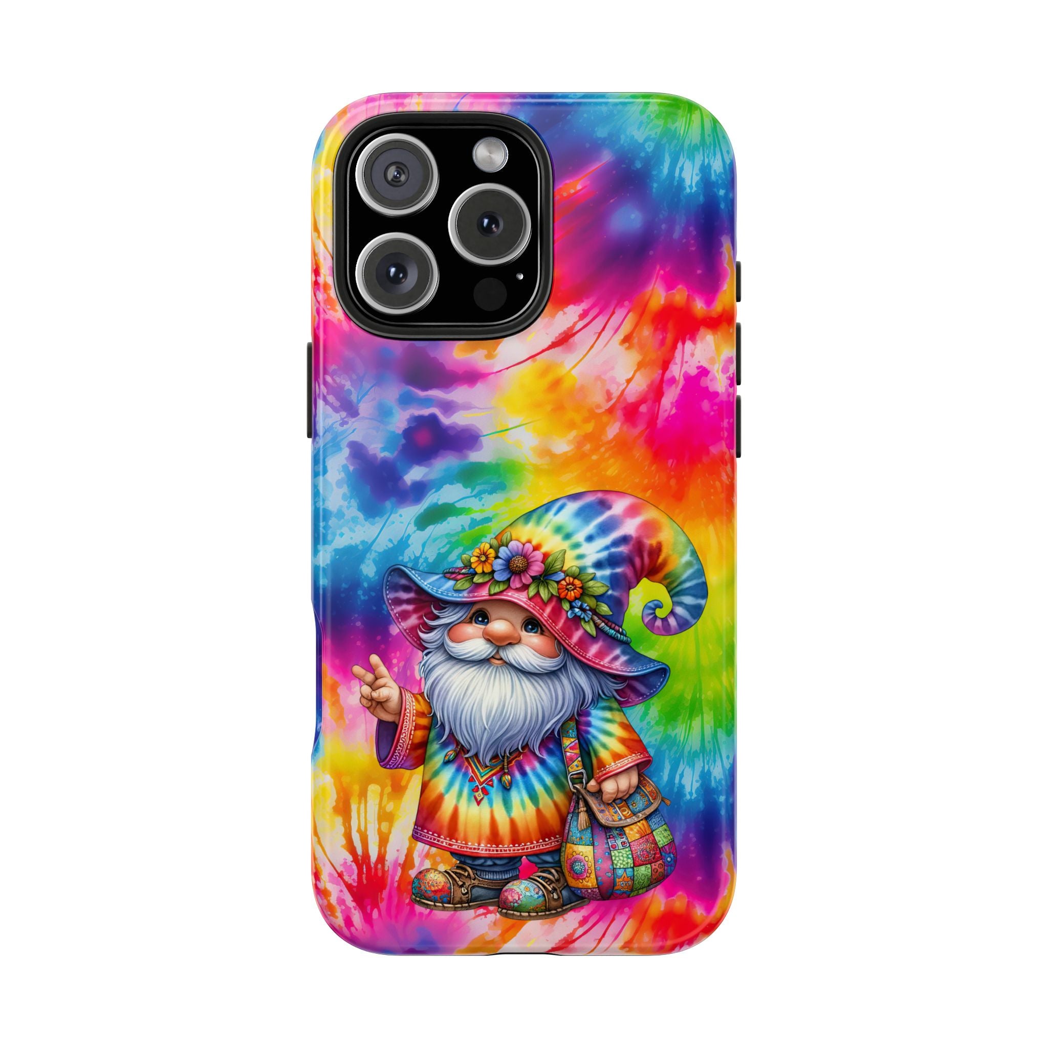 Tie-Dye Gnome Tough Phone Case — Colorful Boho Protective Phone Cover