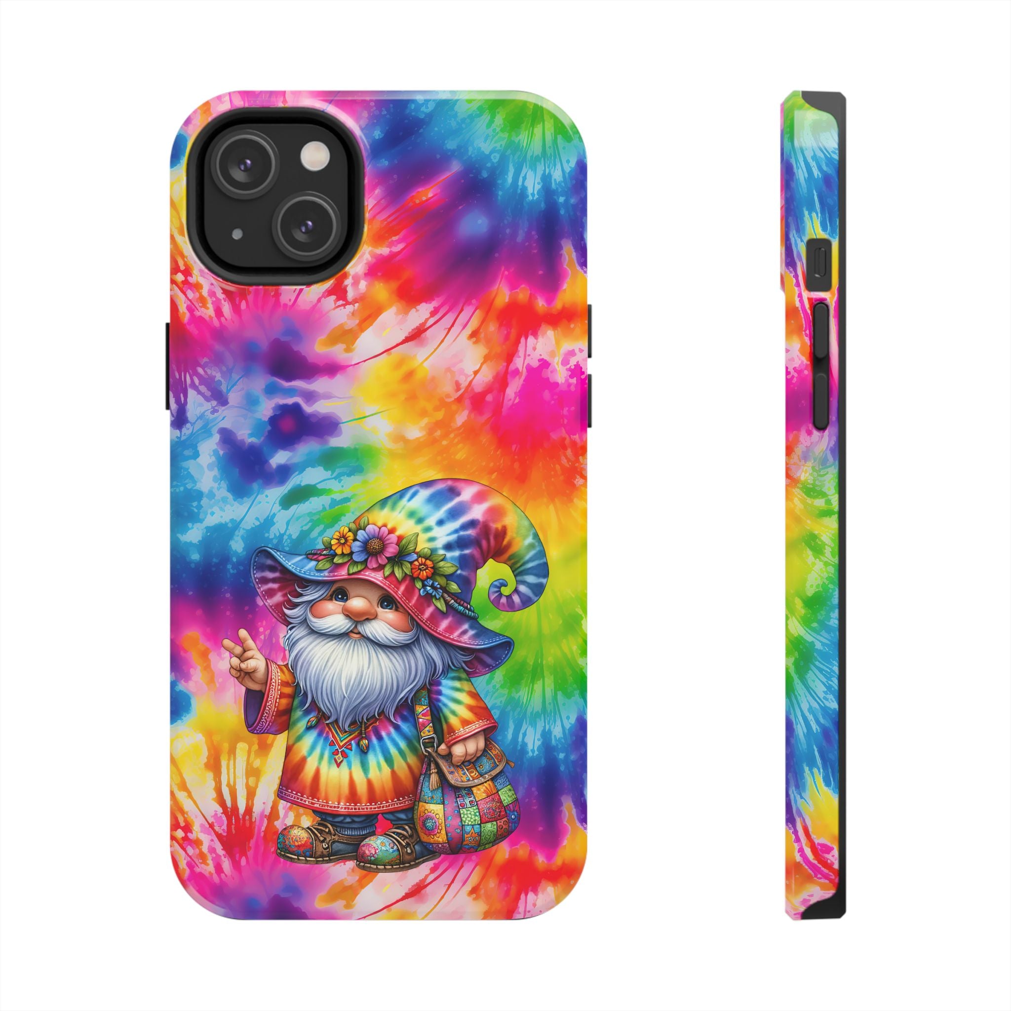Tie-Dye Gnome Tough Phone Case — Colorful Boho Protective Phone Cover