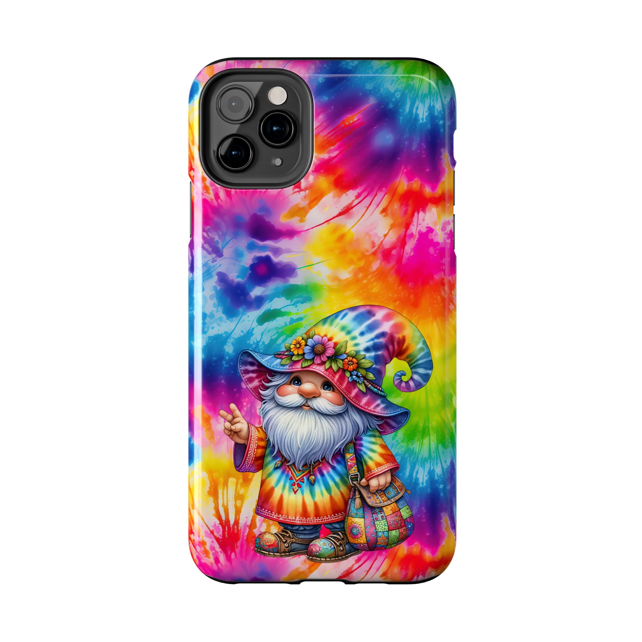 Tie-Dye Gnome Tough Phone Case — Colorful Boho Protective Phone Cover