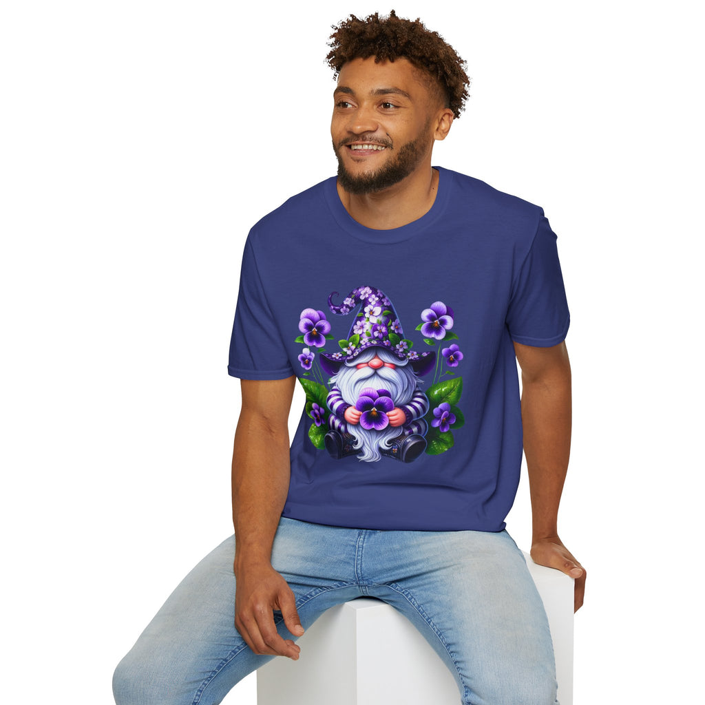 Purple Pansy Garden Gnome T-Shirt
