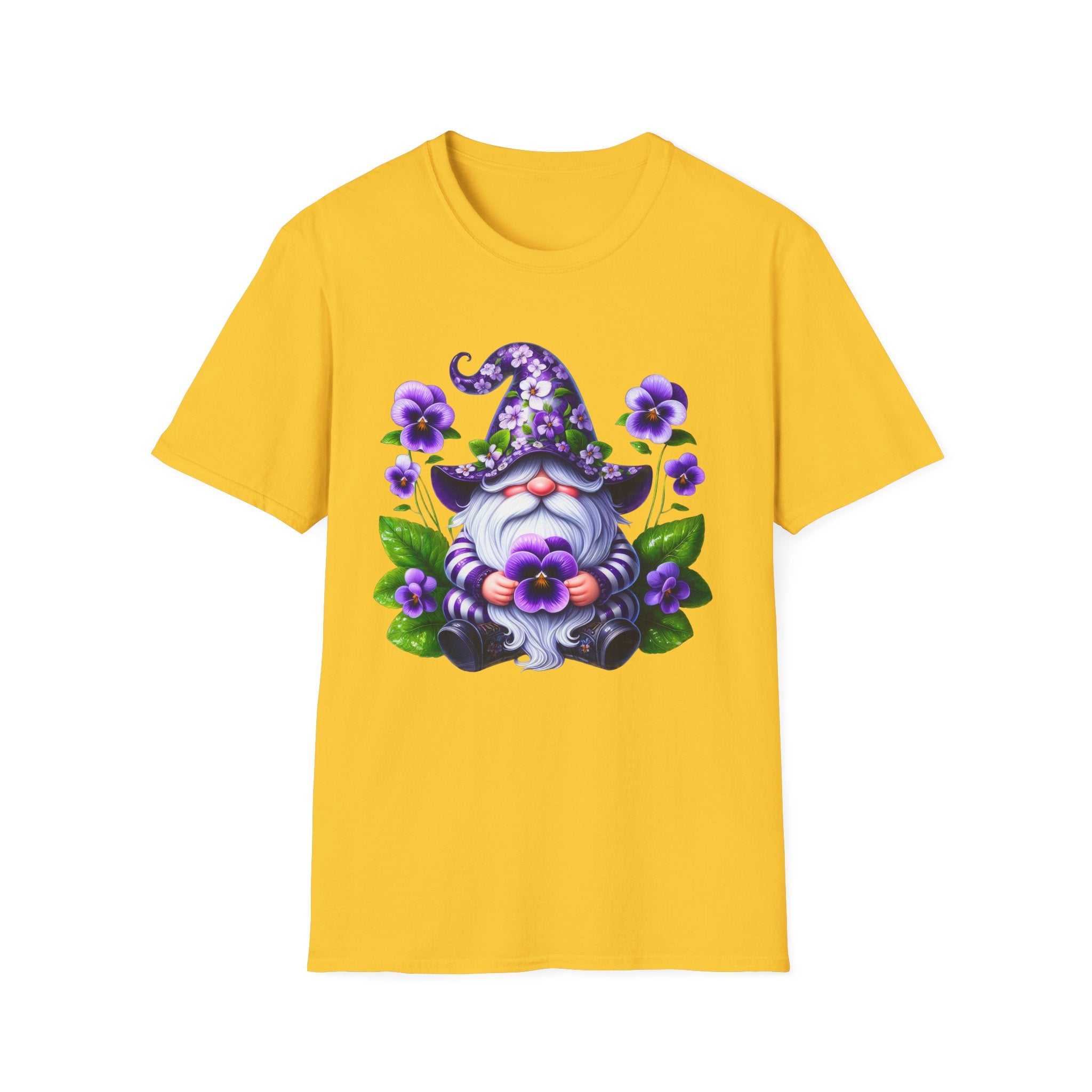 Purple Pansy Garden Gnome T-Shirt