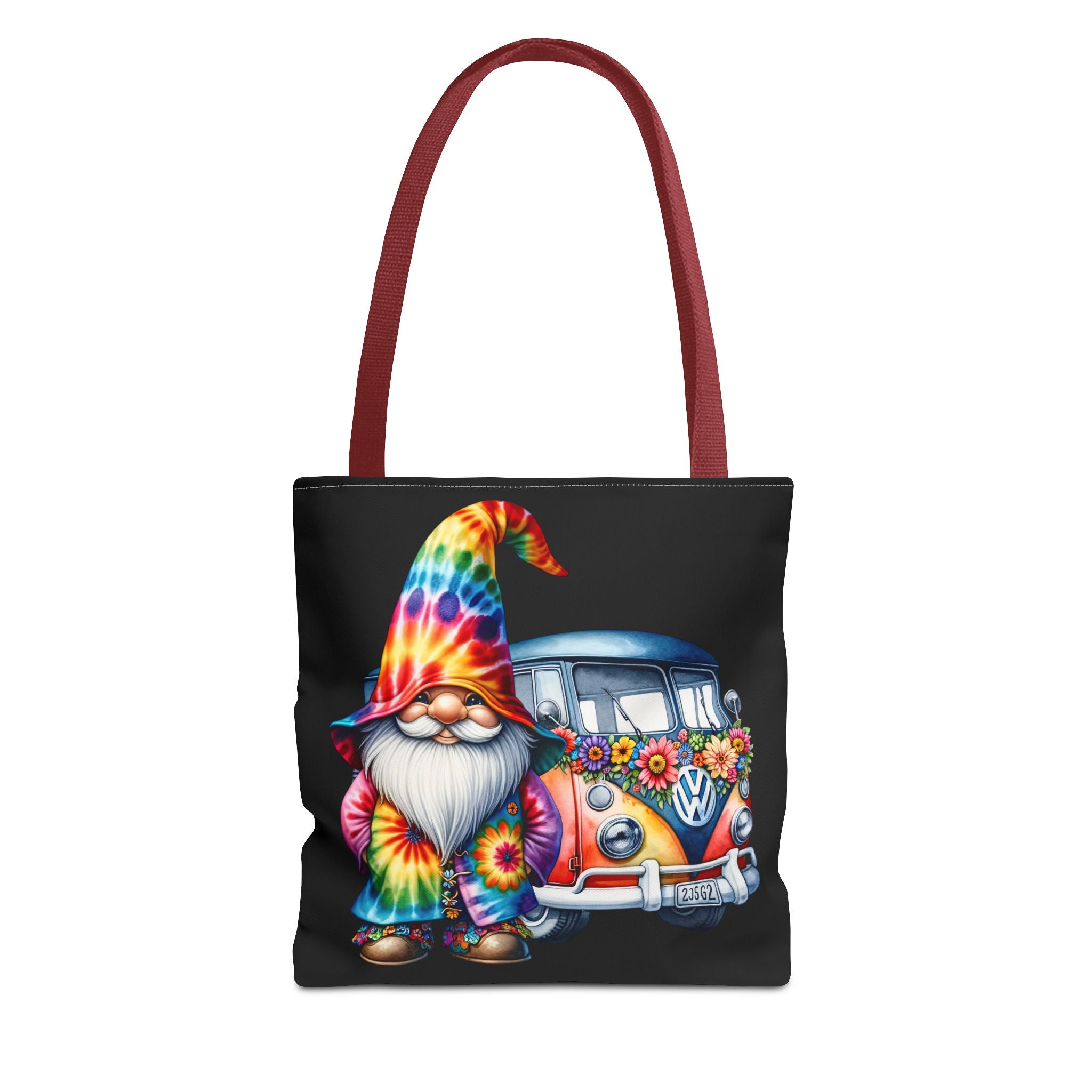 Tie-Dye Gnome Tote Bag — Hippie Van Floral Boho Market Tote