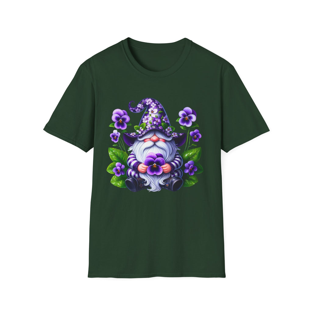 Purple Pansy Garden Gnome T-Shirt