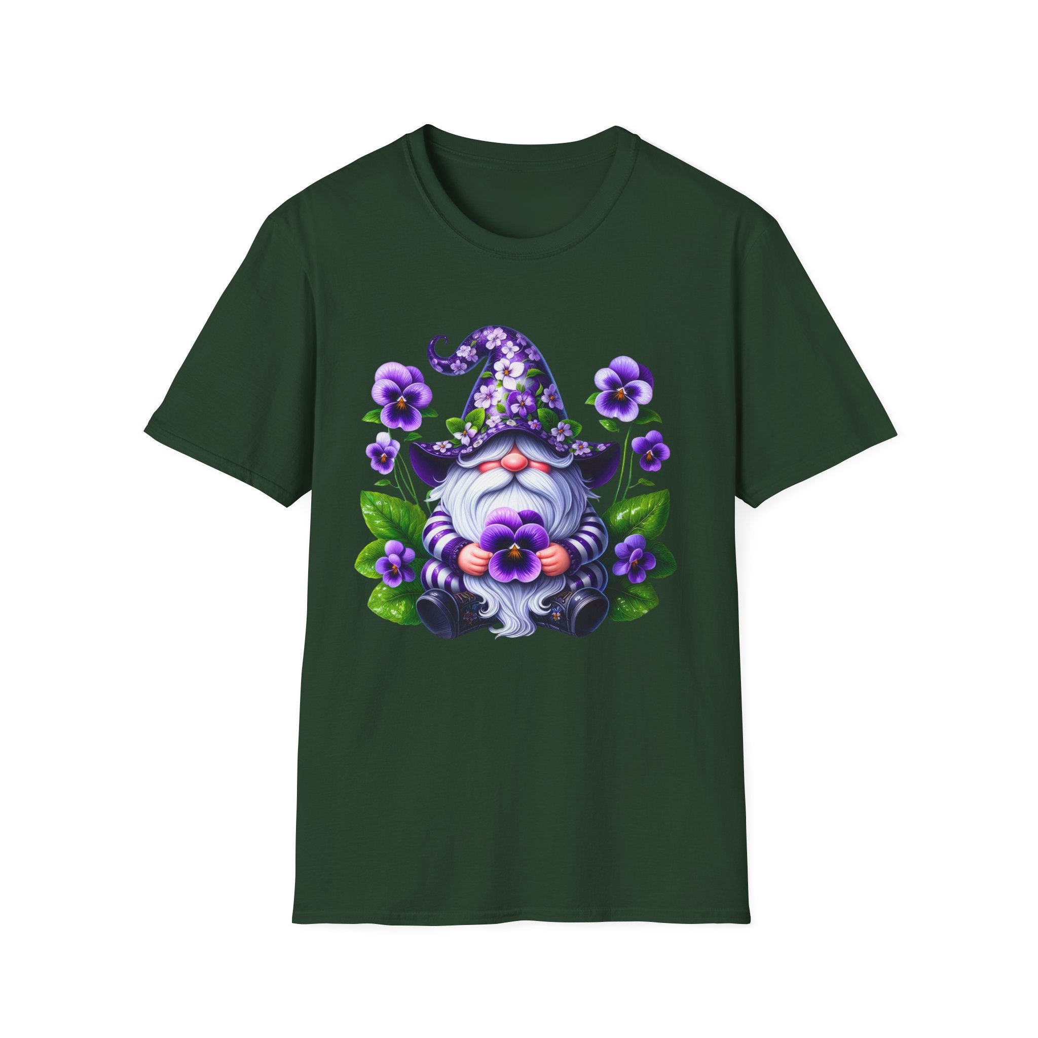 Purple Pansy Garden Gnome T-Shirt