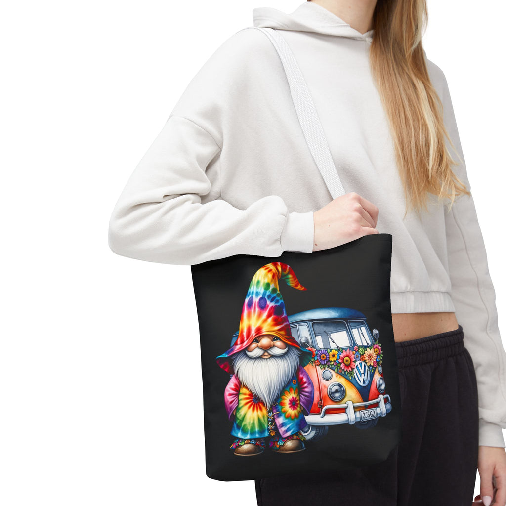 Tie-Dye Gnome Tote Bag — Hippie Van Floral Boho Market Tote