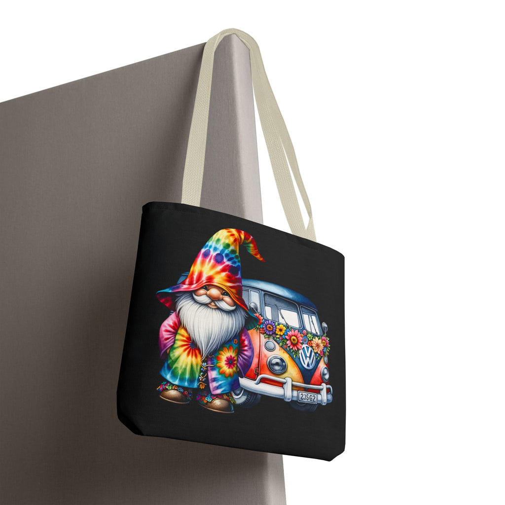Tie-Dye Gnome Tote Bag — Hippie Van Floral Boho Market Tote