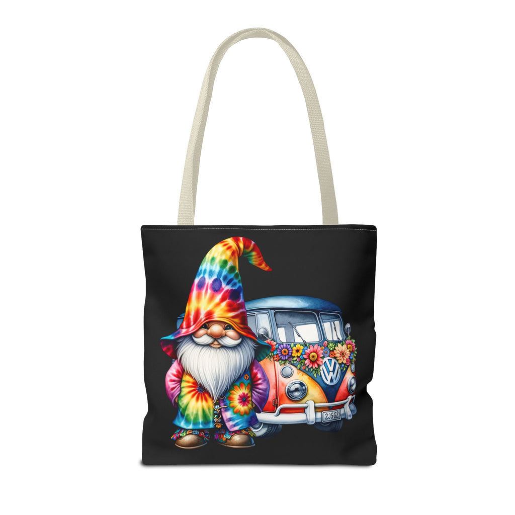 Tie-Dye Gnome Tote Bag — Hippie Van Floral Boho Market Tote
