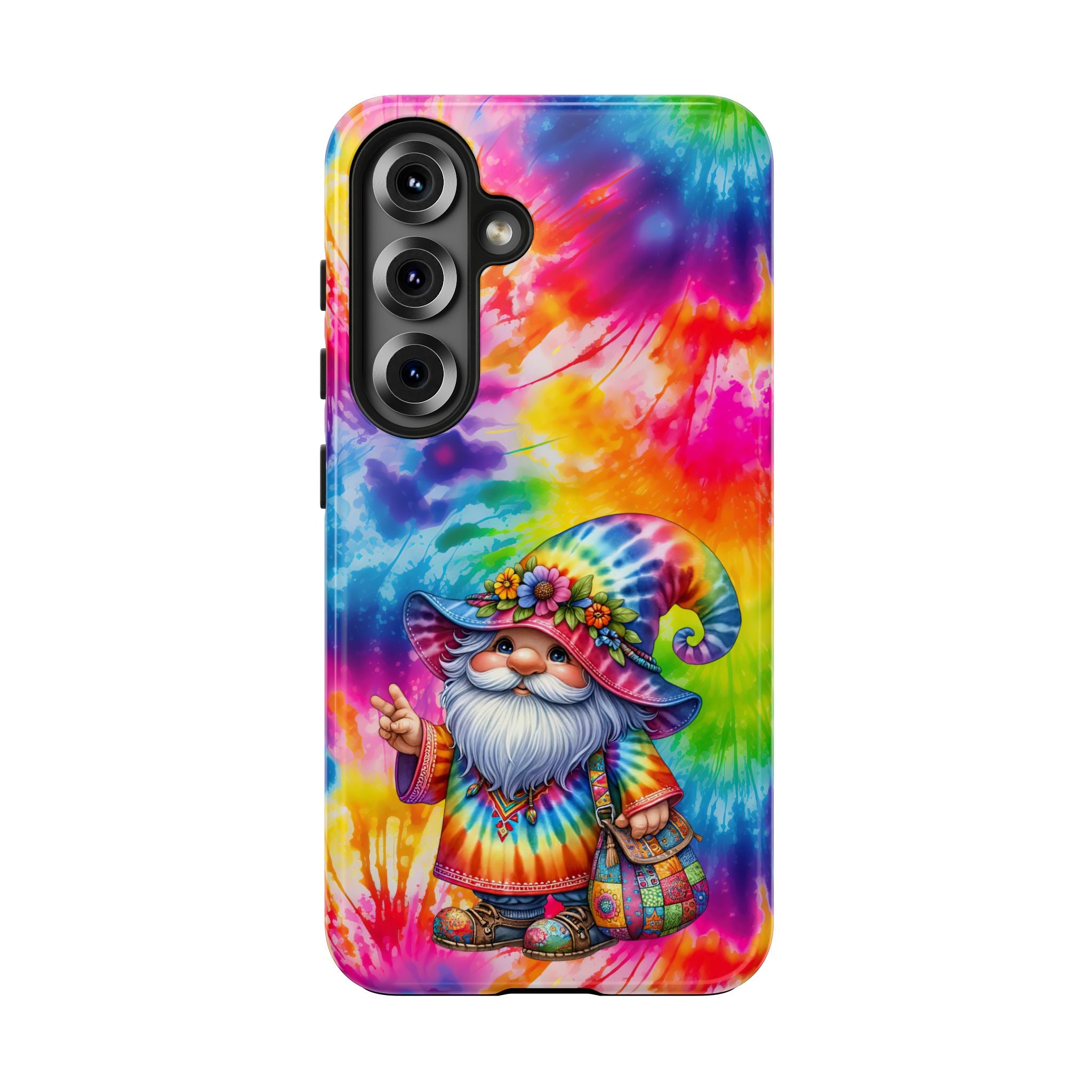 Tie-Dye Gnome Tough Phone Case — Colorful Boho Protective Phone Cover