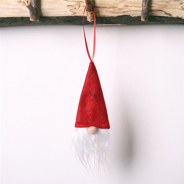 Christmas Santa Lucky Gnome Ornament Red Wine bottle Cover Festival Party Xmas Window Showcase Doll Santa Claus pendant