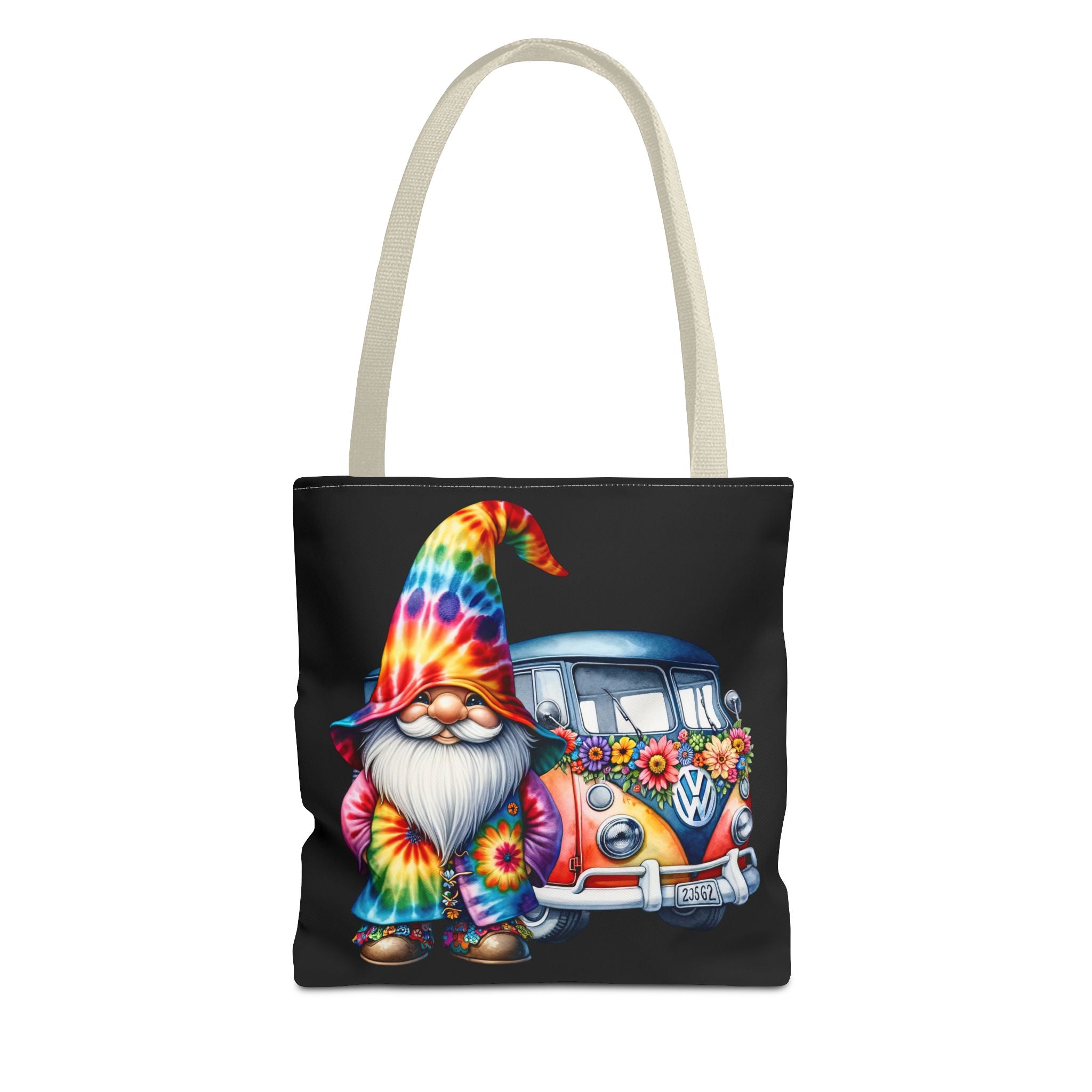 Tie-Dye Gnome Tote Bag — Hippie Van Floral Boho Market Tote