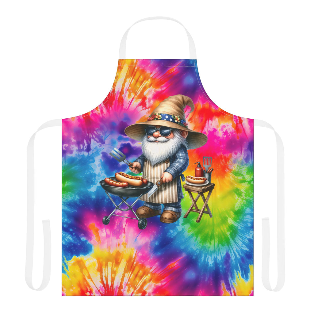 Tie-Dye Gnome BBQ Apron - Colorful Grilling Chef Apron