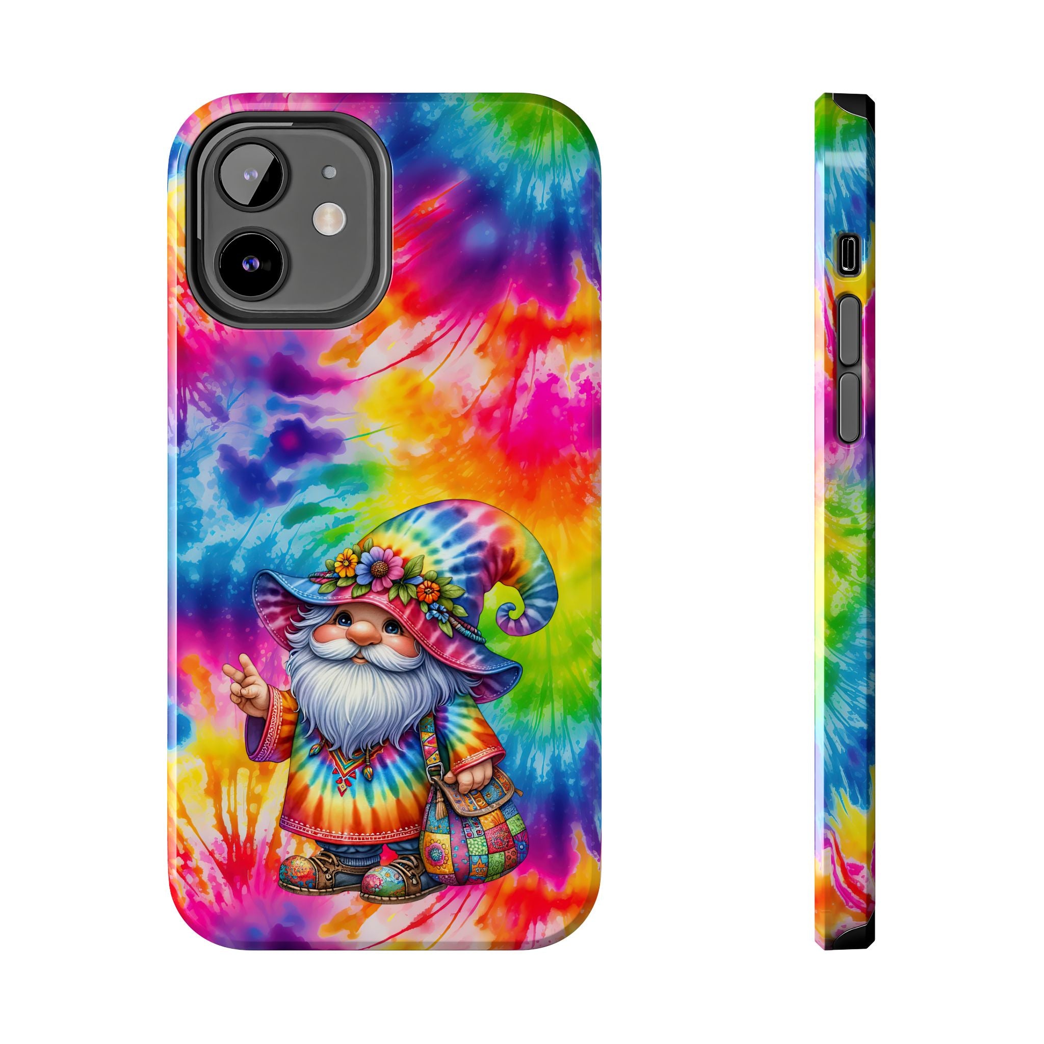 Tie-Dye Gnome Tough Phone Case — Colorful Boho Protective Phone Cover