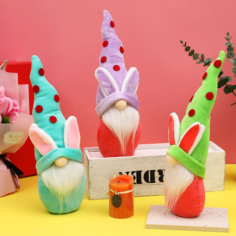 Home Decor Easter Ornaments Pointed Hat Cute Rabbit Faceless Doll Gnome Doll Ornament