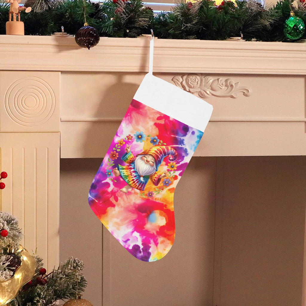 Gnome Tie Dye Christmas Stocking (Made in USA)