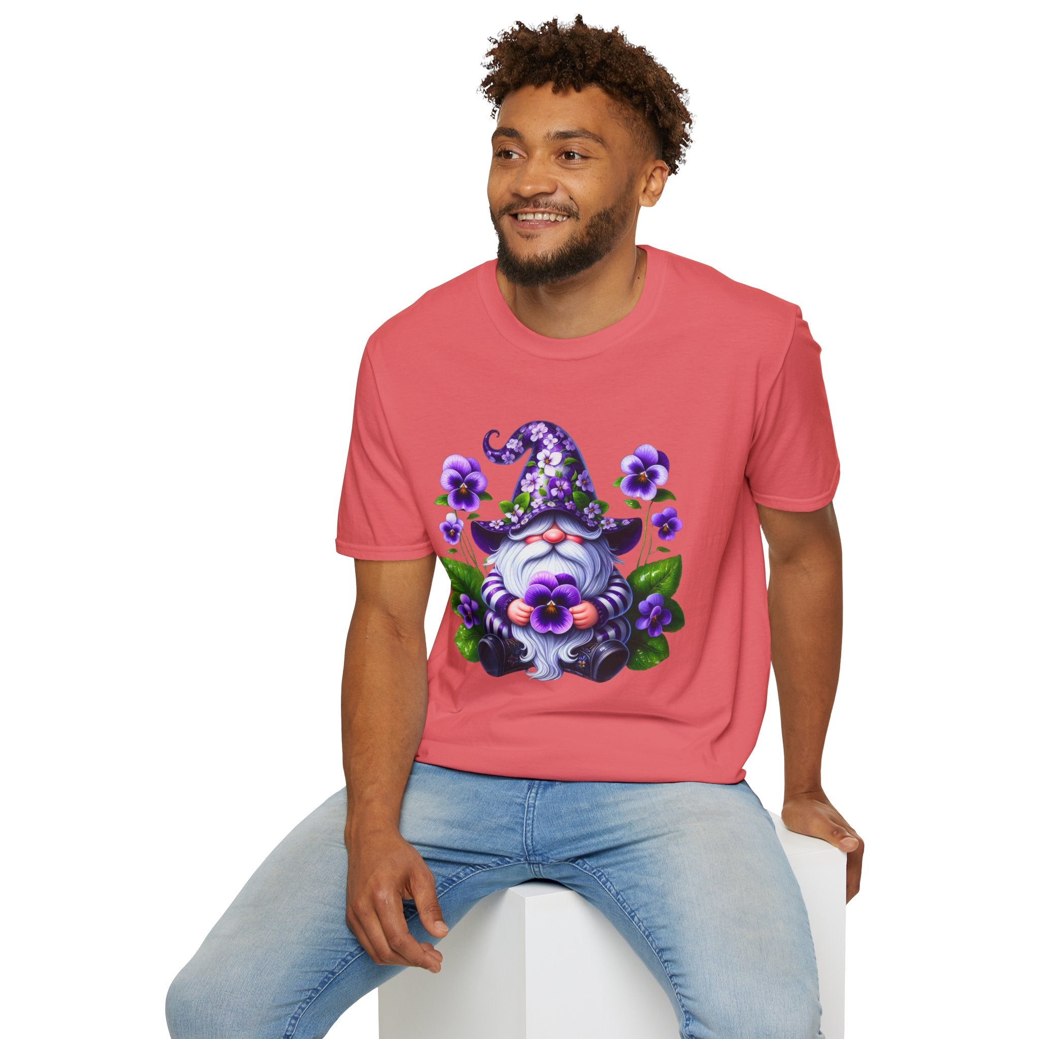 Purple Pansy Garden Gnome T-Shirt