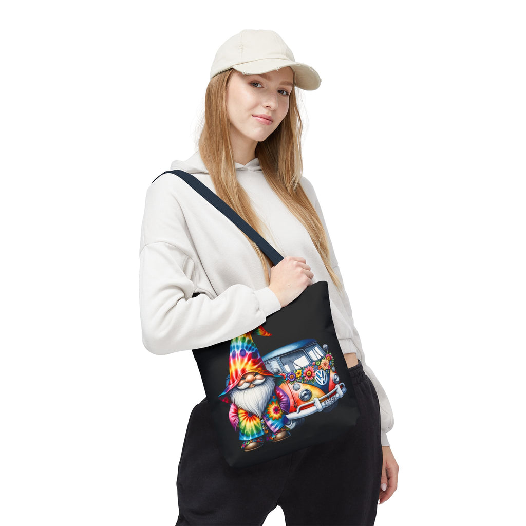 Tie-Dye Gnome Tote Bag — Hippie Van Floral Boho Market Tote