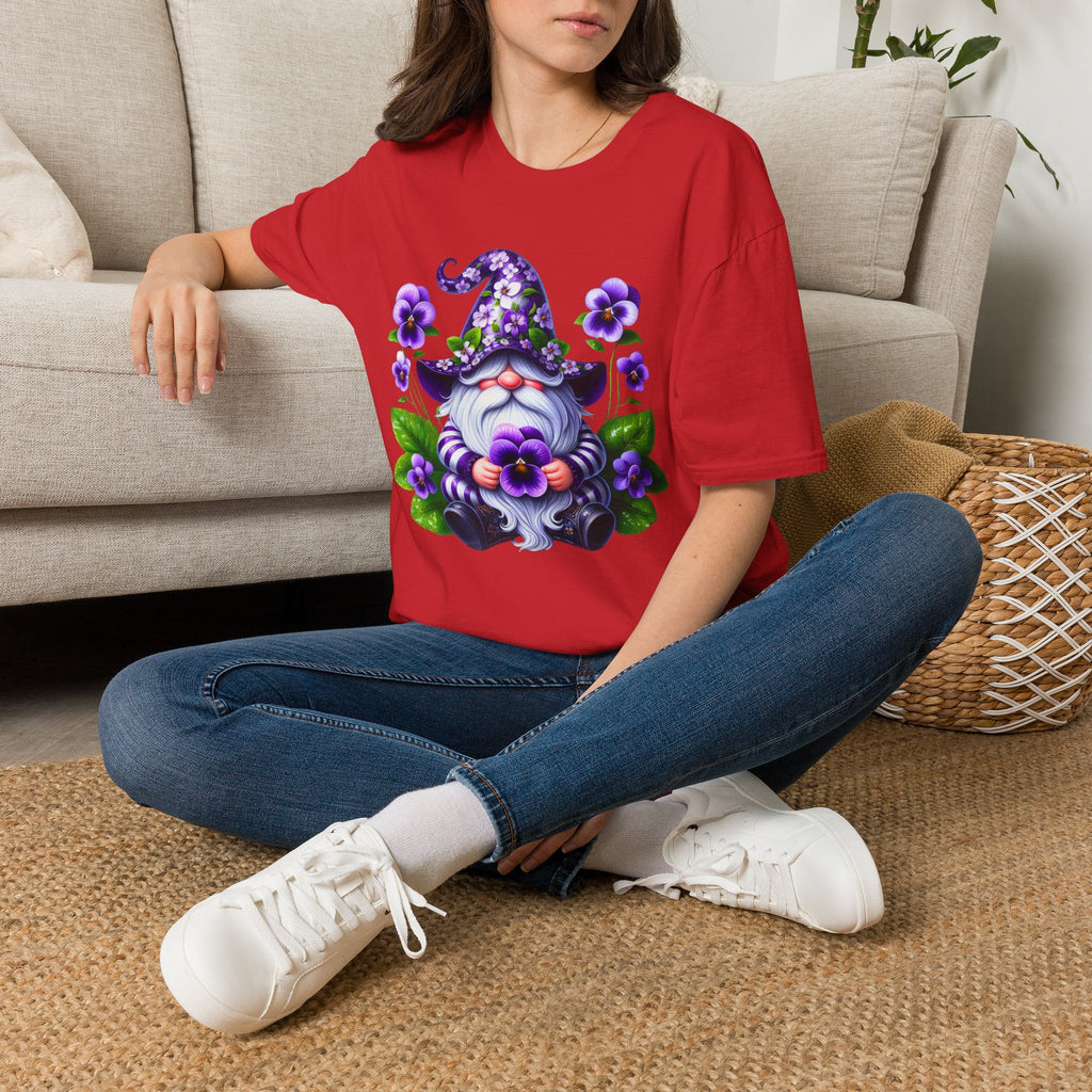 Purple Pansy Garden Gnome T-Shirt