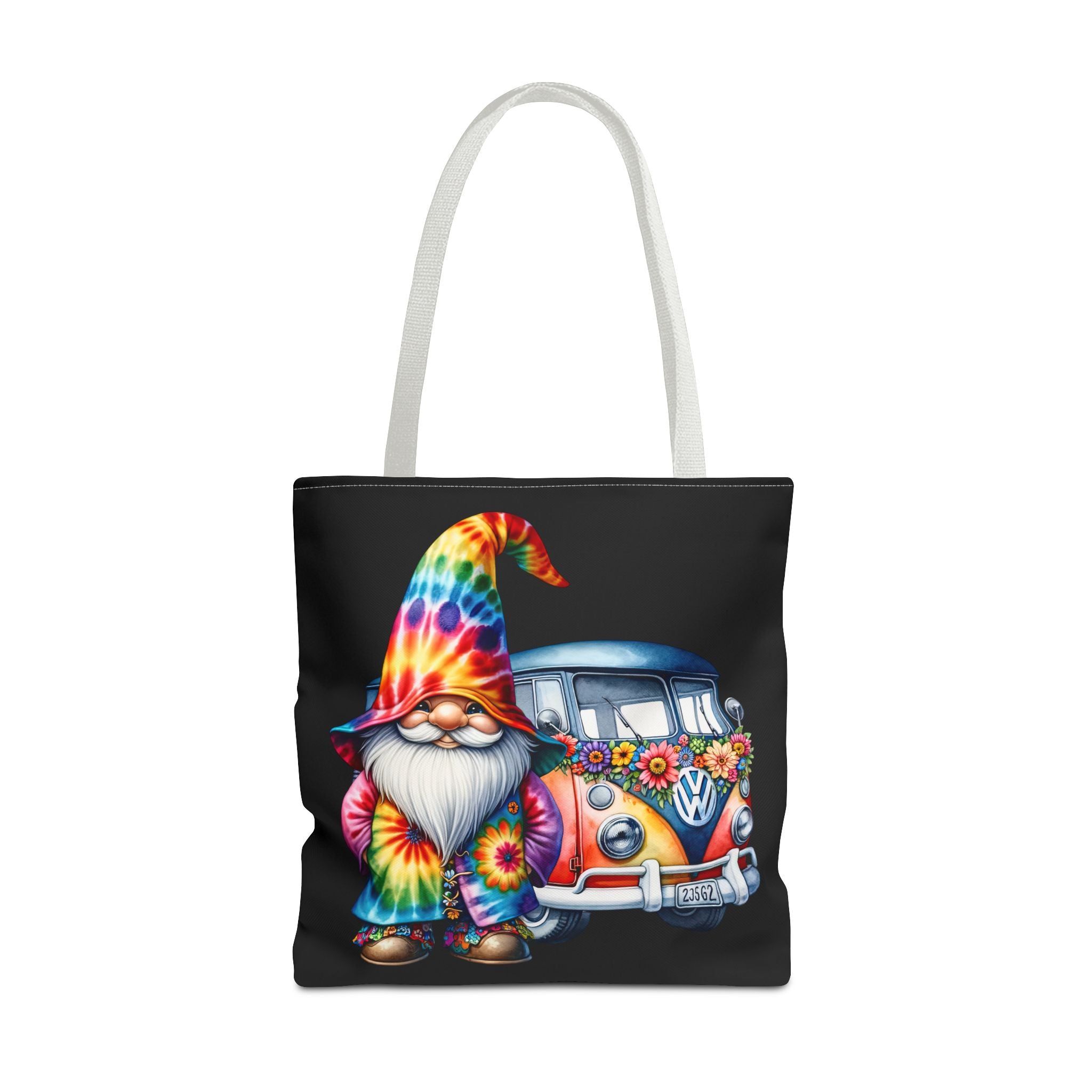 Tie-Dye Gnome Tote Bag — Hippie Van Floral Boho Market Tote