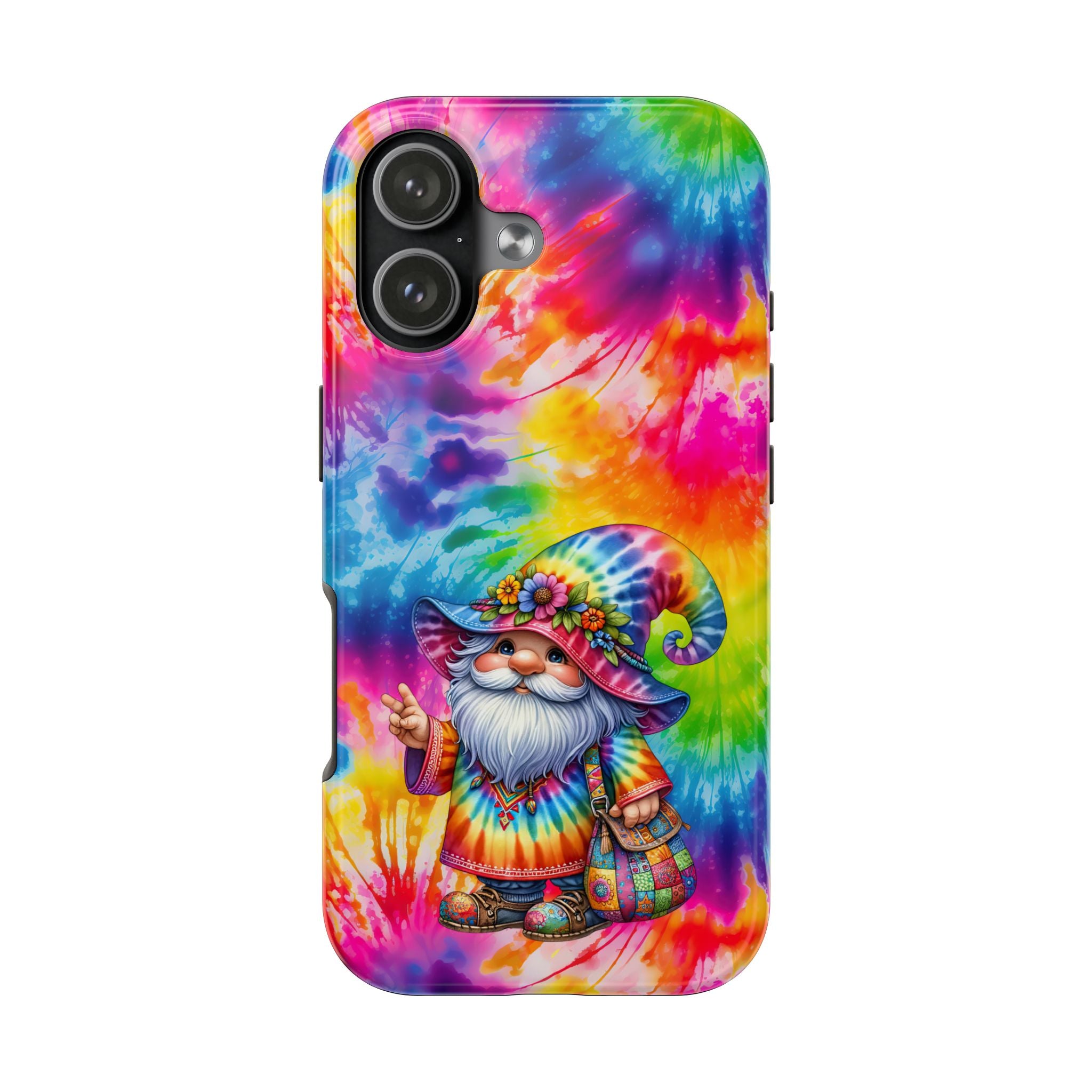 Tie-Dye Gnome Tough Phone Case — Colorful Boho Protective Phone Cover