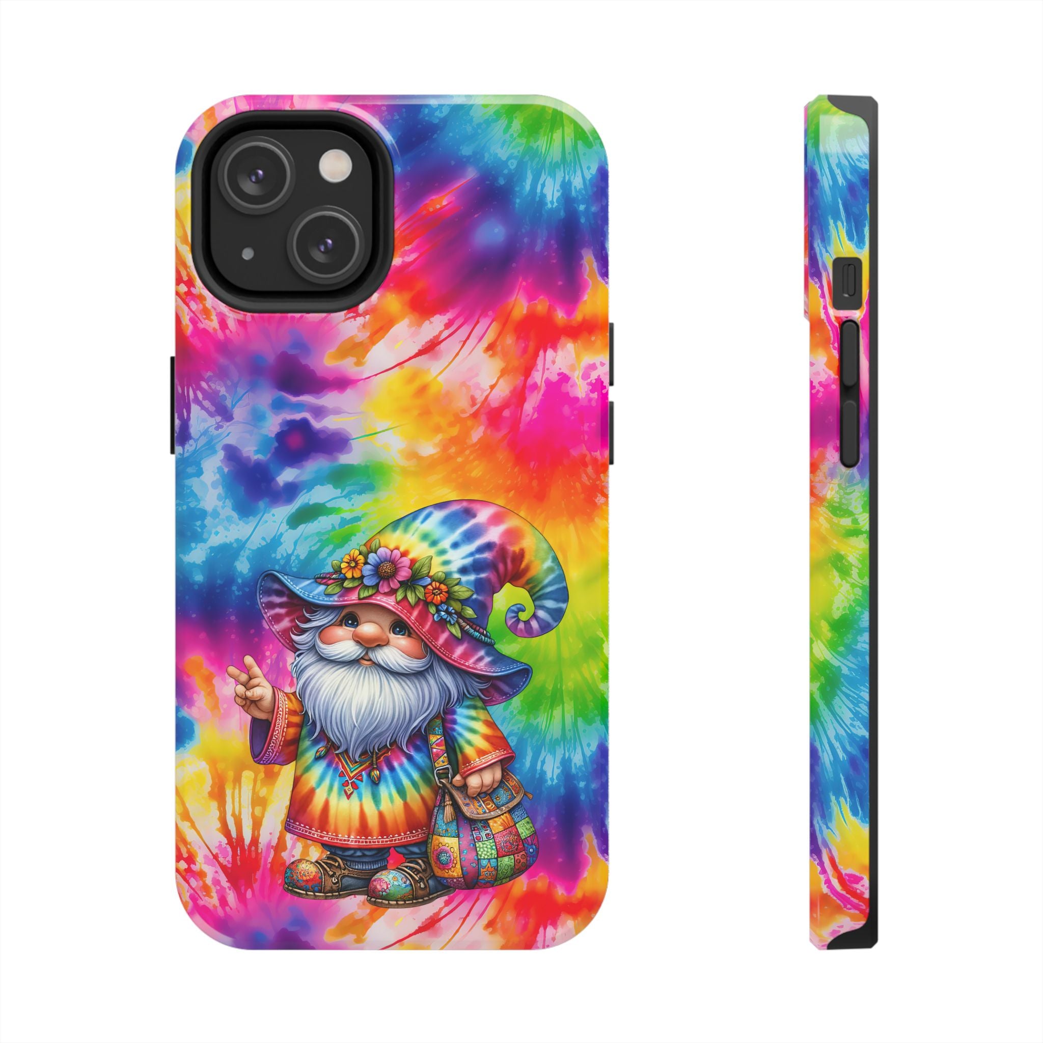 Tie-Dye Gnome Tough Phone Case — Colorful Boho Protective Phone Cover