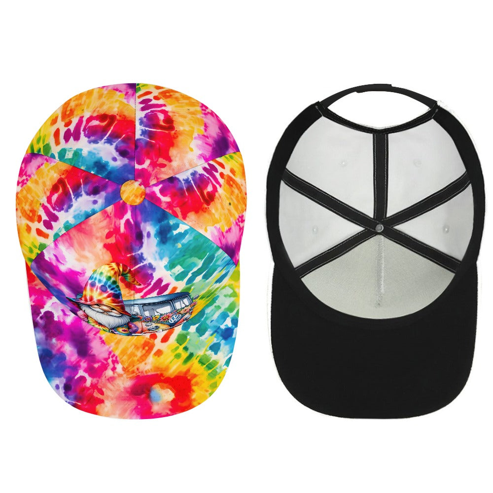 Hippie Gnome VW Bus Tie Dye Baseball Cap