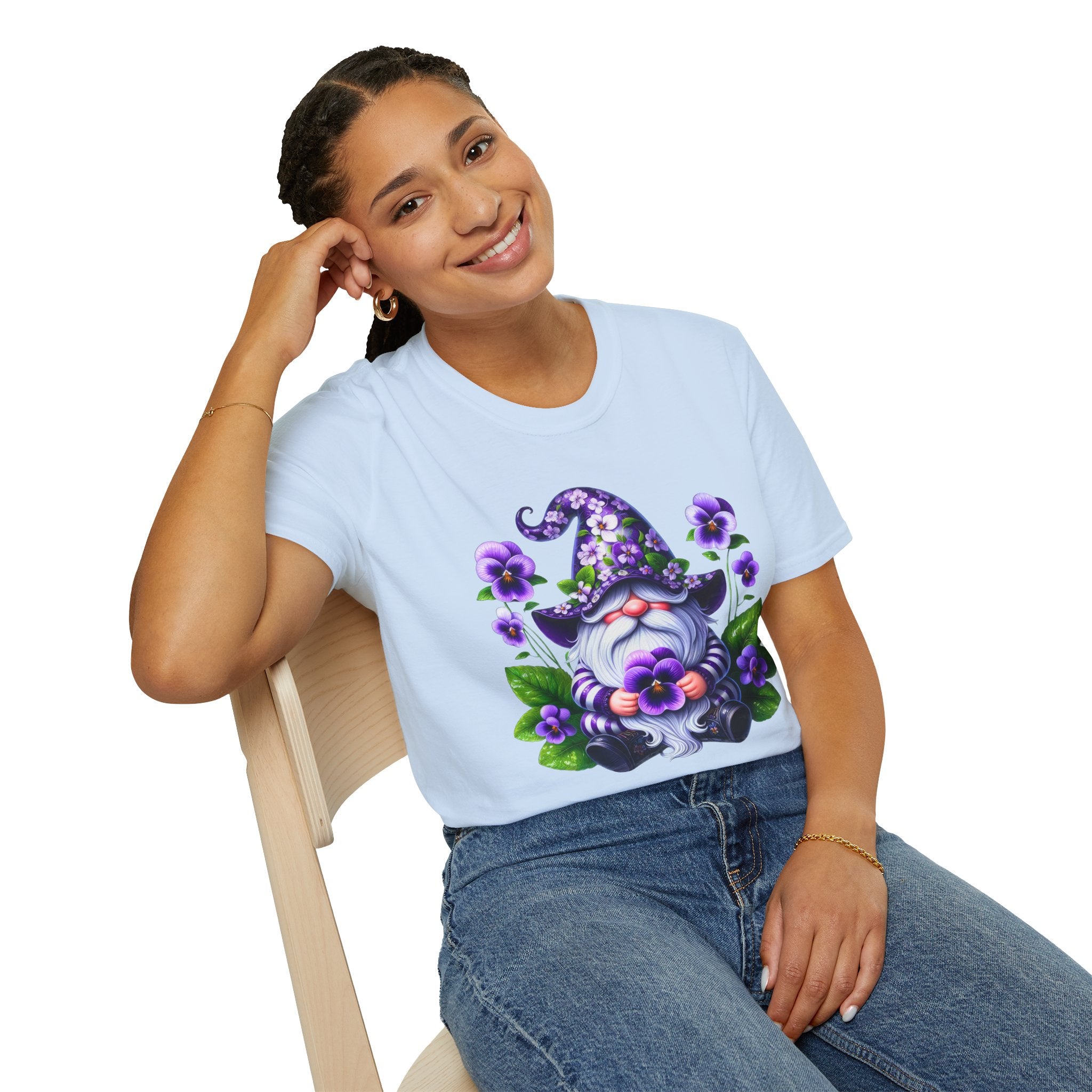 Purple Pansy Garden Gnome T-Shirt