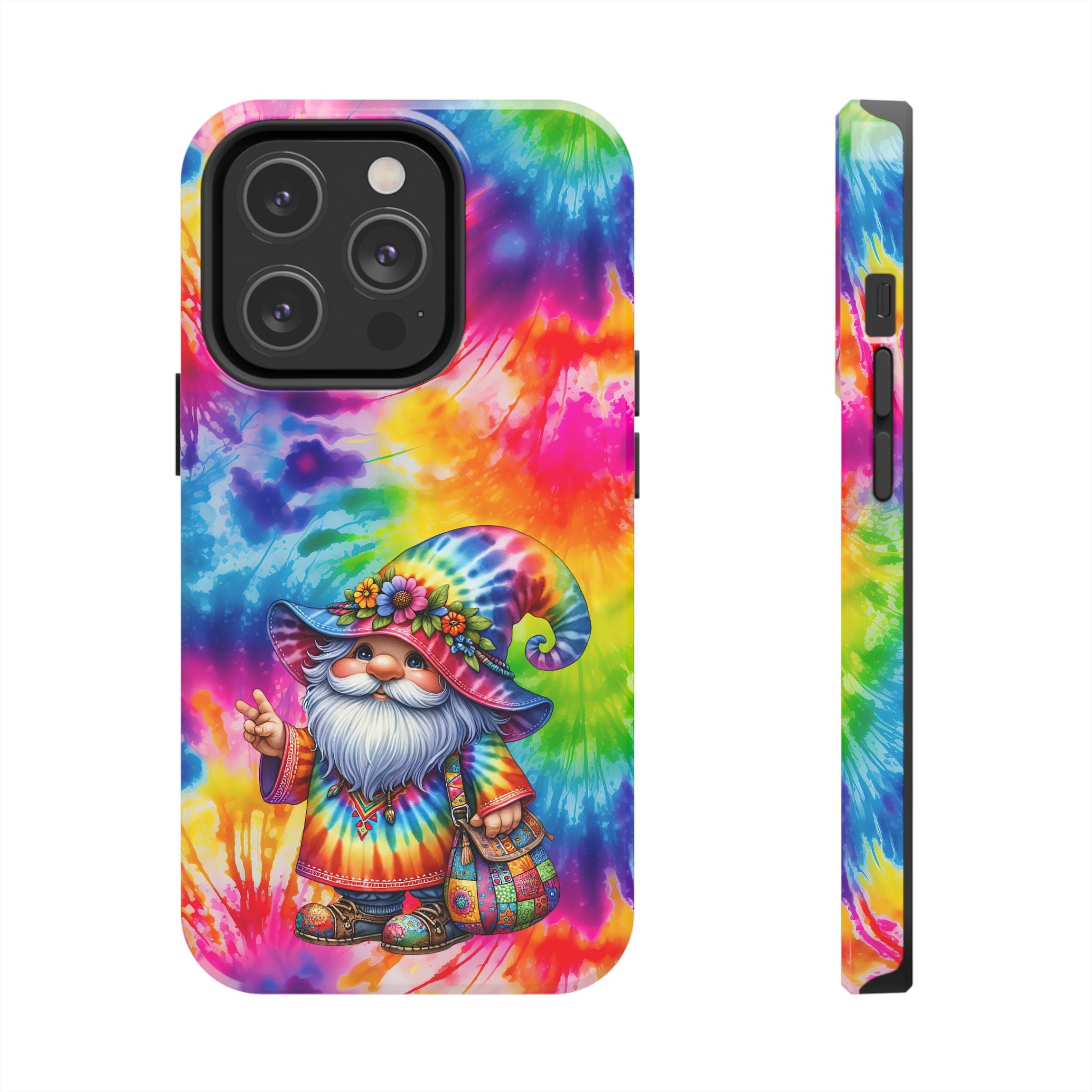 Tie-Dye Gnome Tough Phone Case — Colorful Boho Protective Phone Cover