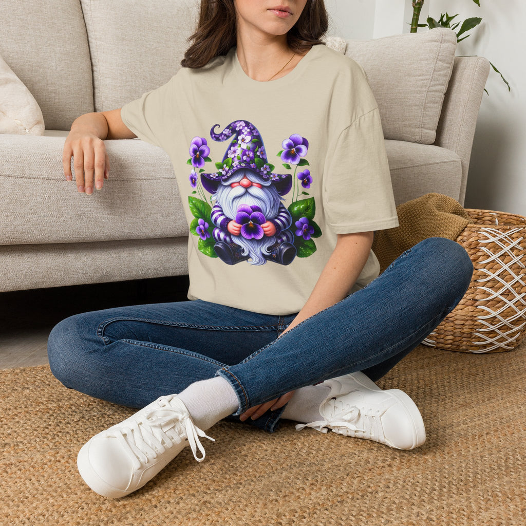 Purple Pansy Garden Gnome T-Shirt