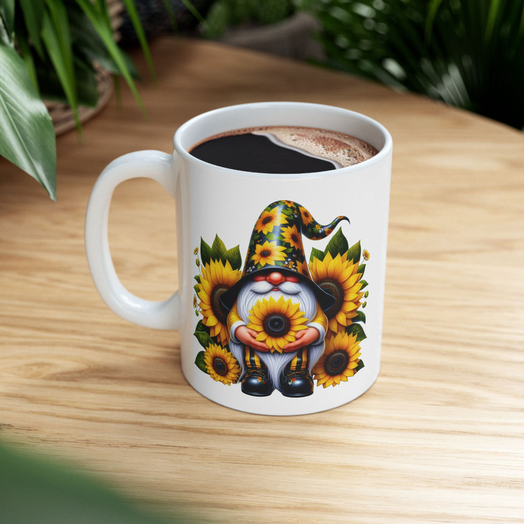 Sunflower Witch Ceramic Mug — Autumn Halloween Coffee Cup (11oz, 15oz)