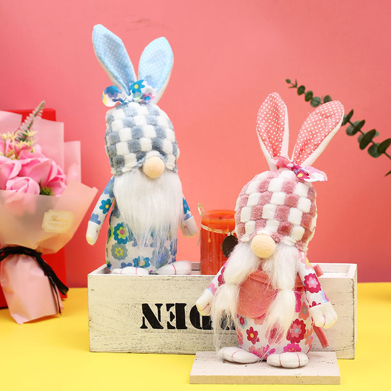 New Easter Decorations Plush Cute Rabbit Faceless Gnome Doll Home Decoration Ornament