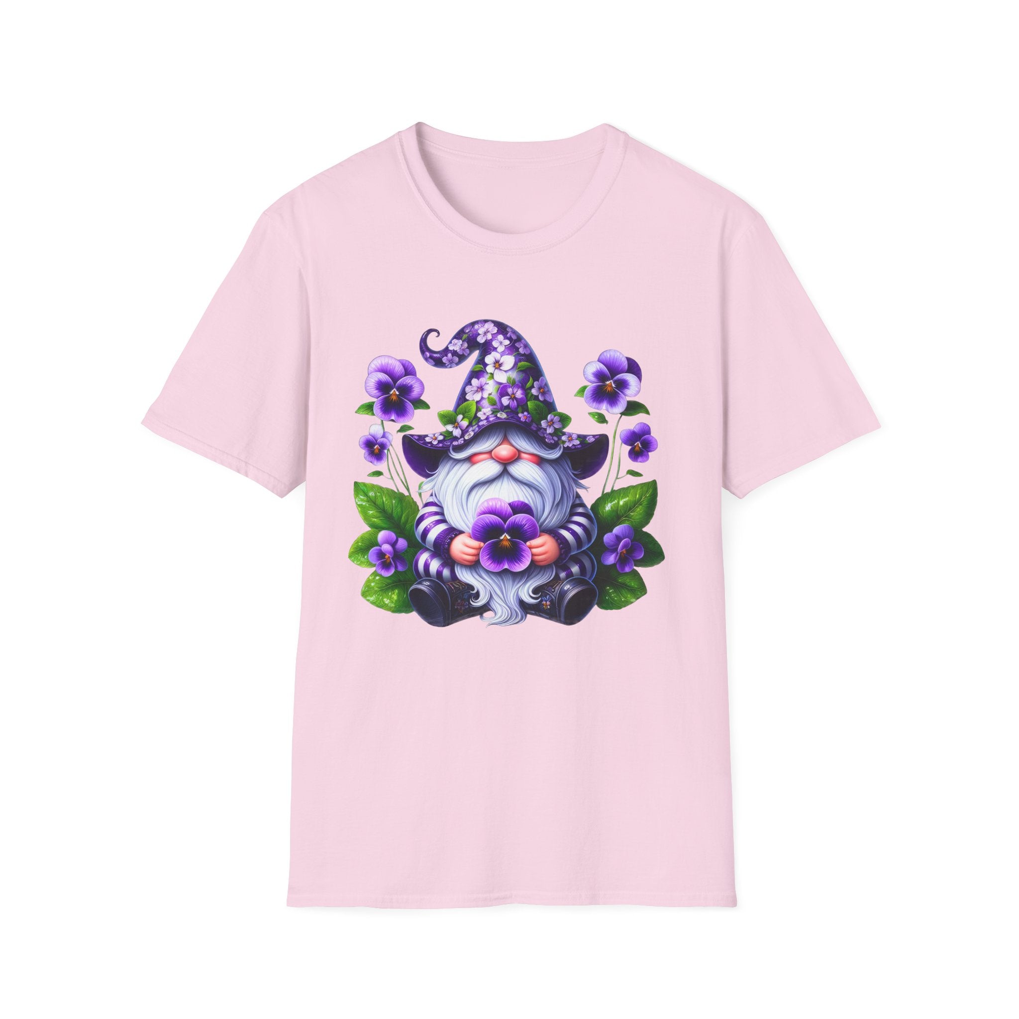 Purple Pansy Garden Gnome T-Shirt
