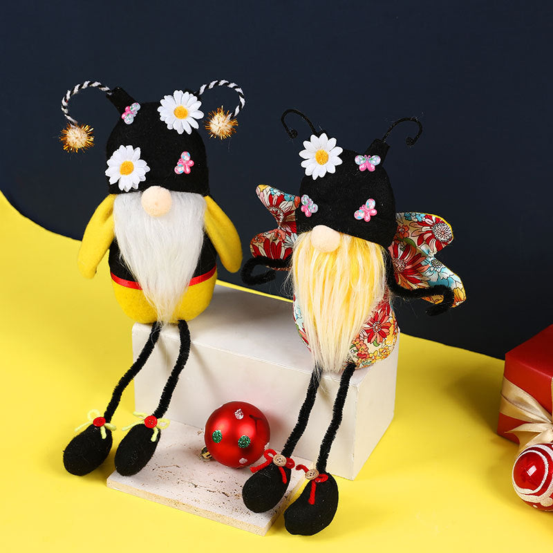 Bee Festival Flower Butterfly Long Legs Faceless Doll Cute Gnome Doll Ornament Creative Doll Gift