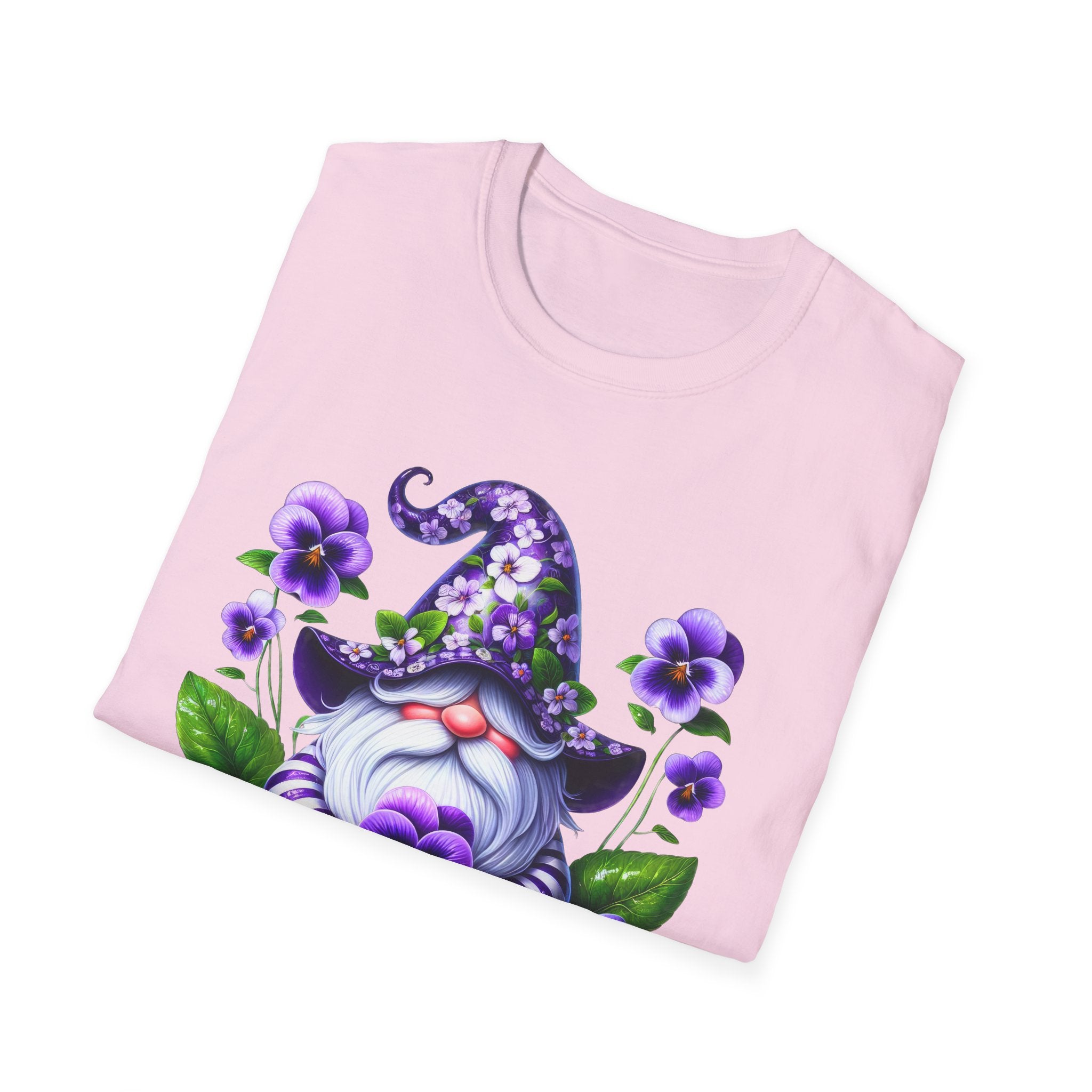Purple Pansy Garden Gnome T-Shirt