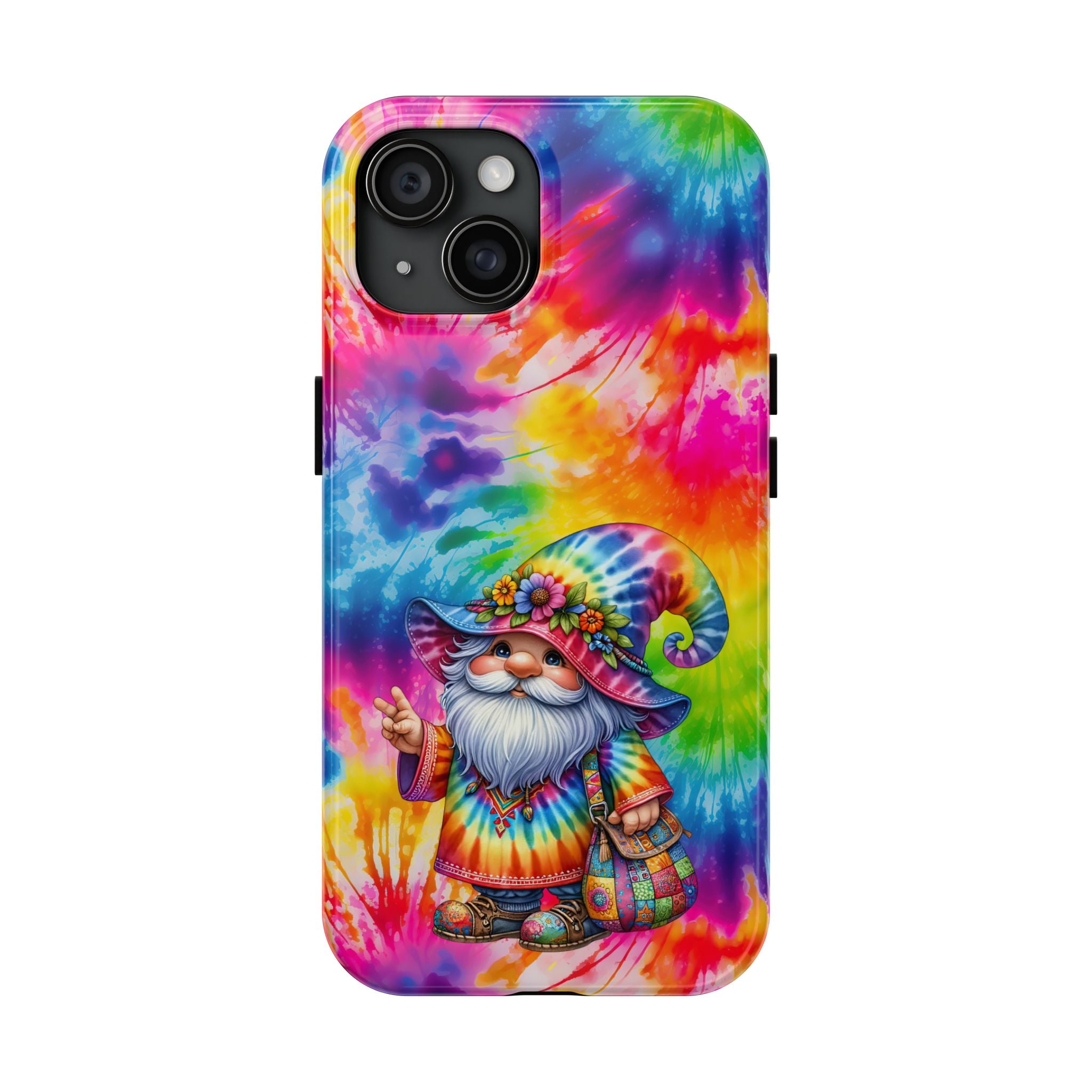 Tie-Dye Gnome Tough Phone Case — Colorful Boho Protective Phone Cover
