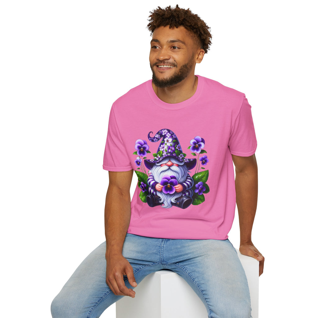 Purple Pansy Garden Gnome T-Shirt