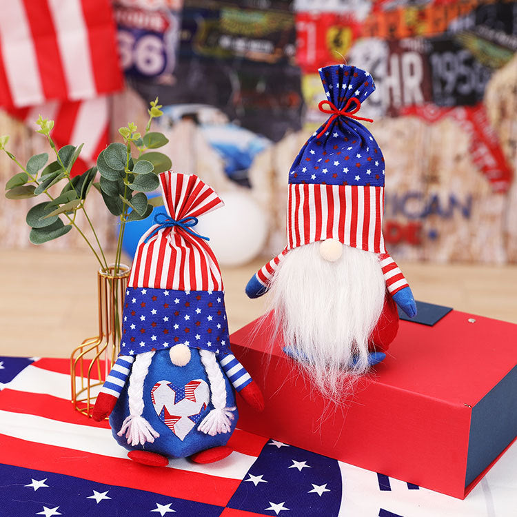 American National Day New Plush Rudolph Gnome Doll Dwarf Faceless Doll Independence Day Decoration