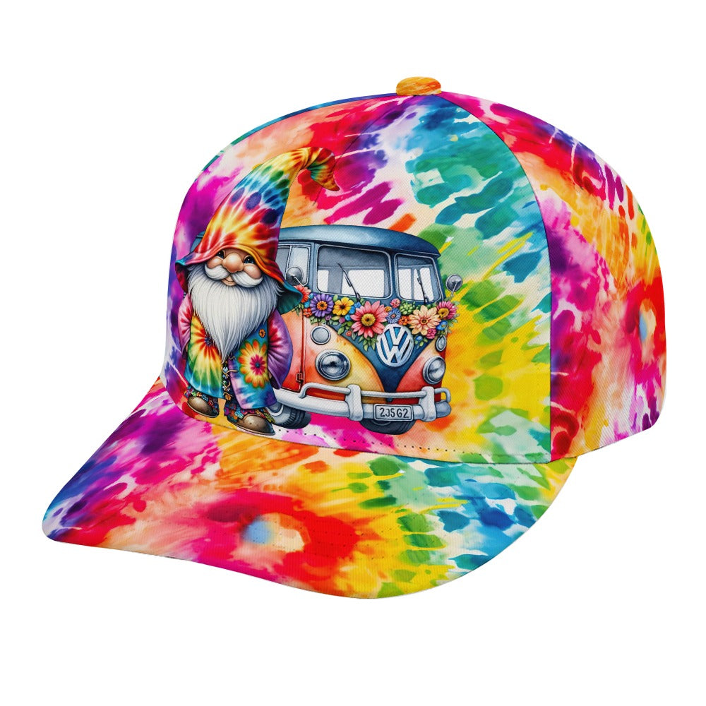 Hippie Gnome VW Bus Tie Dye Baseball Cap