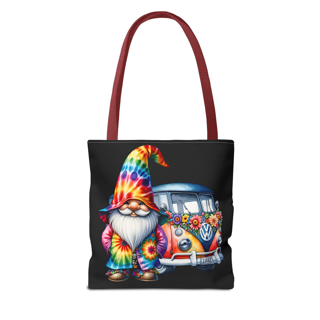 Tie-Dye Gnome Tote Bag — Hippie Van Floral Boho Market Tote