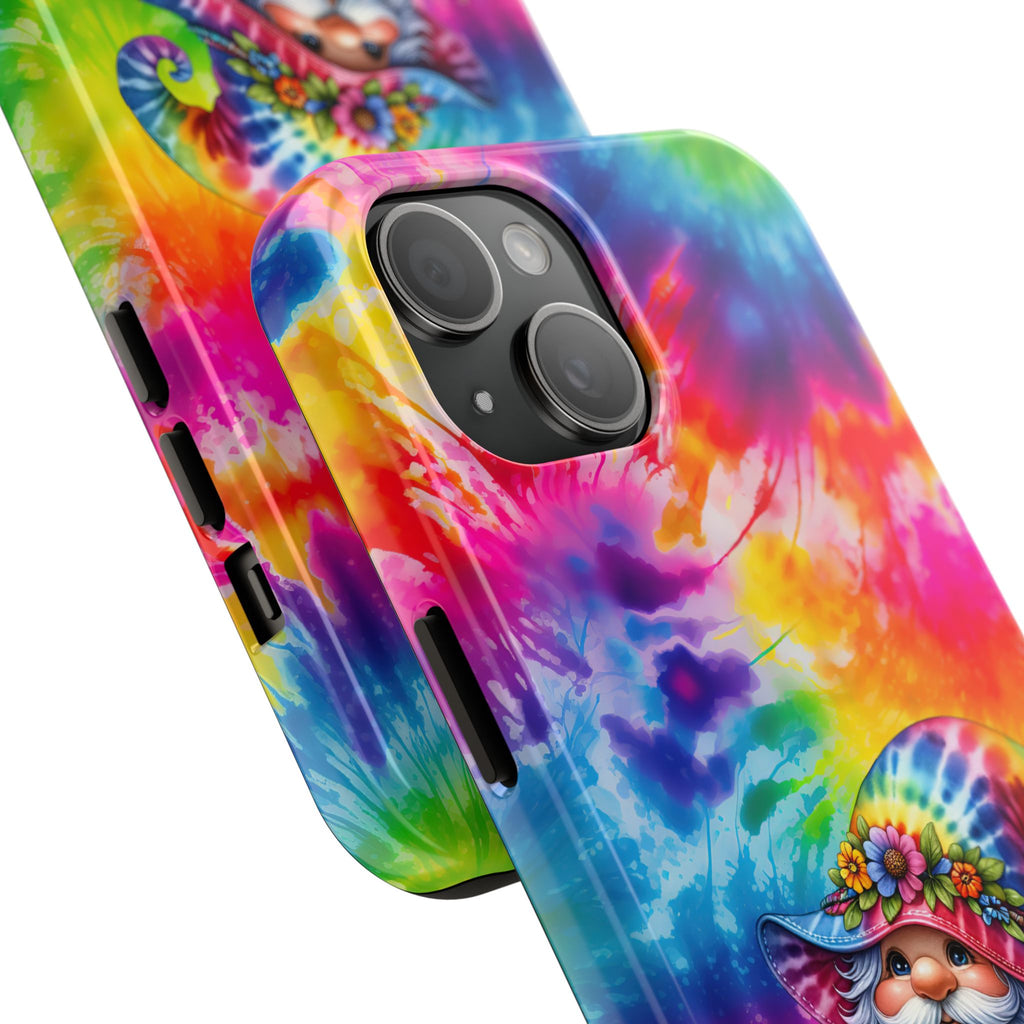Tie-Dye Gnome Tough Phone Case — Colorful Boho Protective Phone Cover
