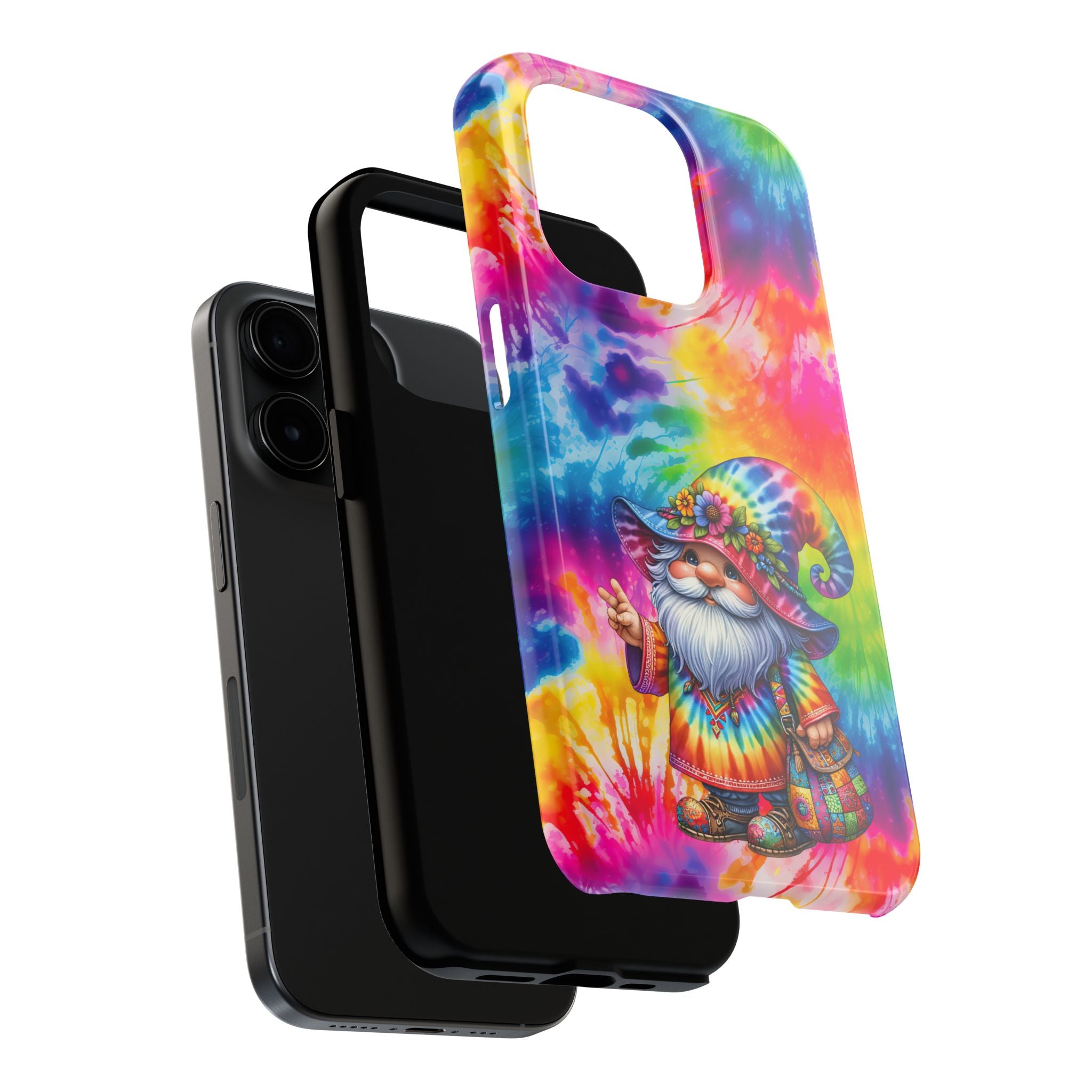 Tie-Dye Gnome Tough Phone Case — Colorful Boho Protective Phone Cover