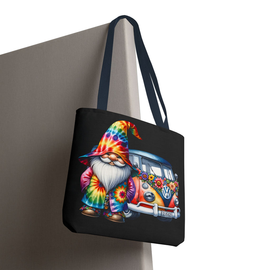 Tie-Dye Gnome Tote Bag — Hippie Van Floral Boho Market Tote