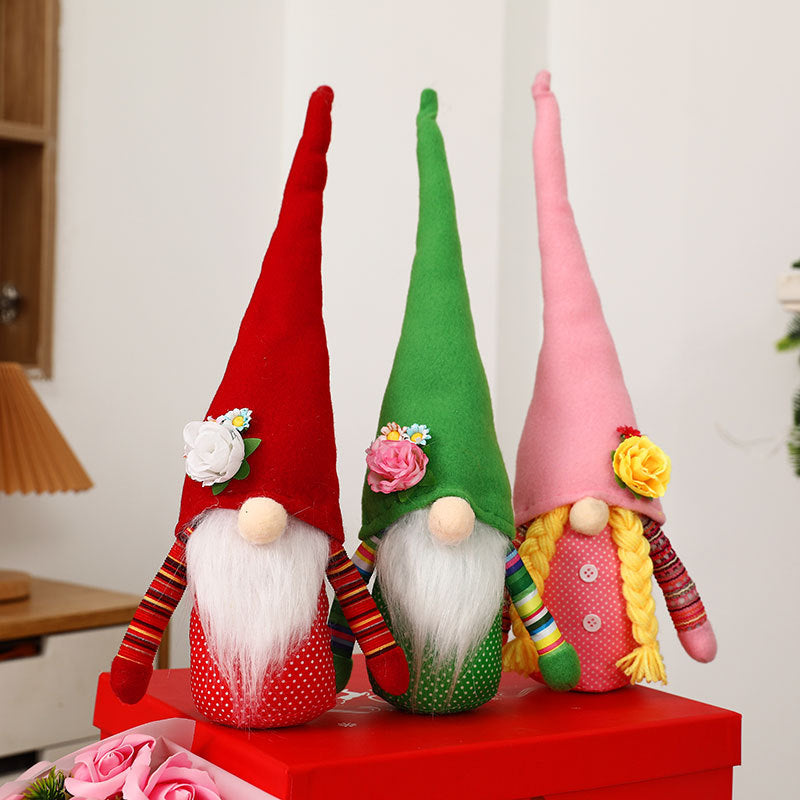 Spring Rudolph gnome doll Valentine's Day Mother's Day to send mother faceless doll window decoration